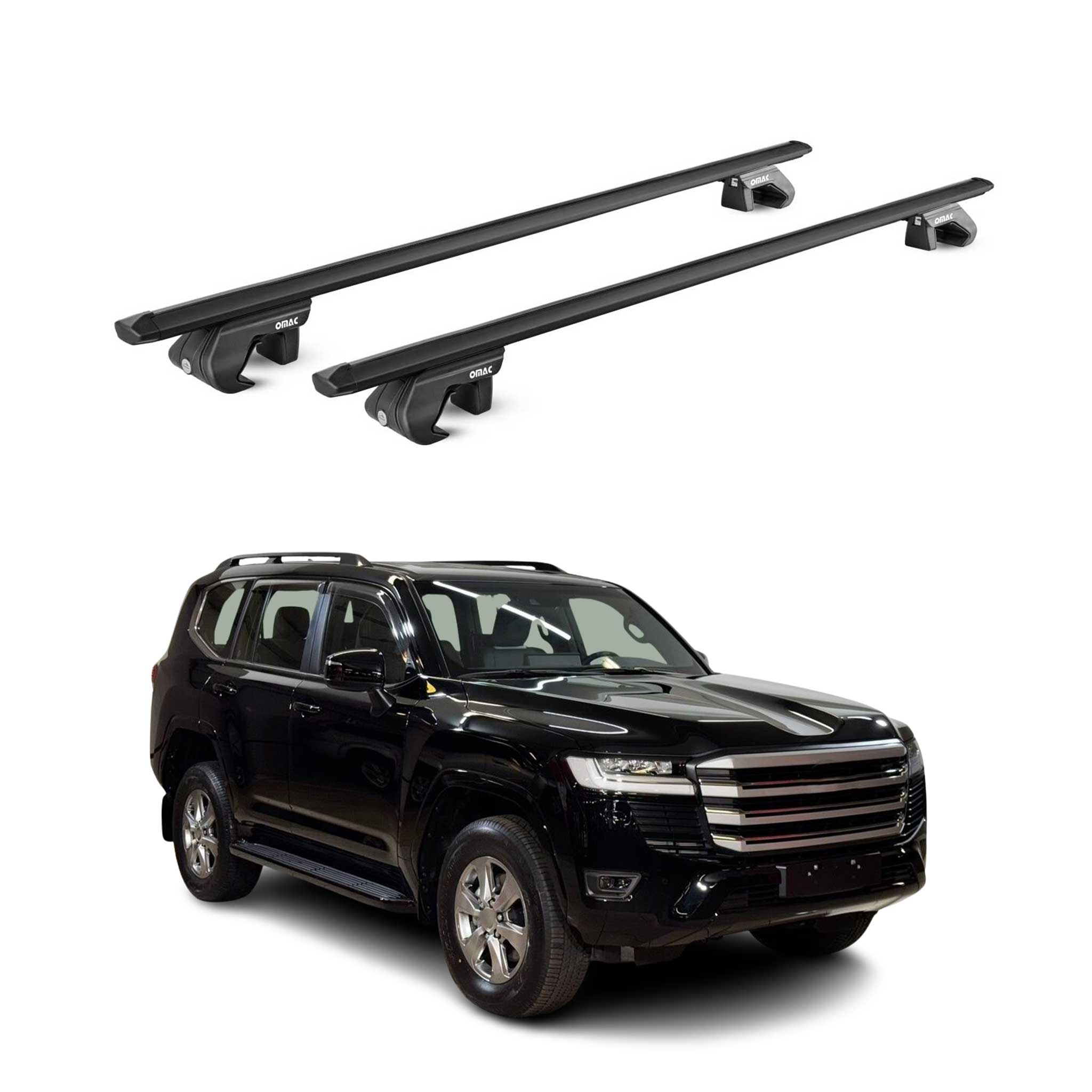 Roof Rack Cross Bars Luggage Carrier for Toyota Land Cruiser 2024-2026 Black 2x