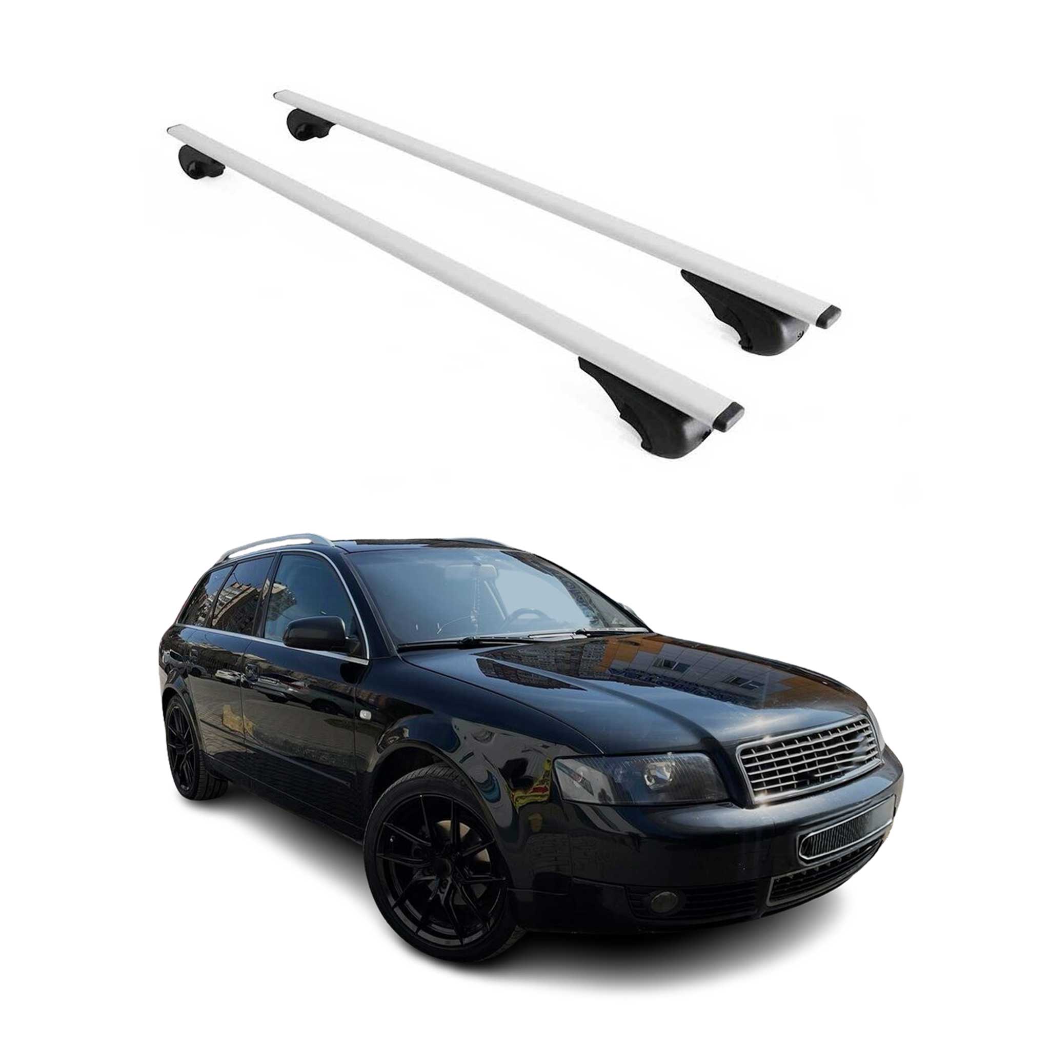 Roof Racks Cross Bars Carrier Durable for Audi A4 Wagon 2001-2005 Gray 2Pcs