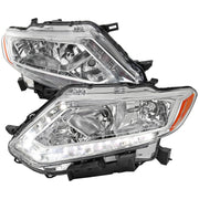 2014-2016 Nissan Rogue LED Strip for Halogen Model Headlights Chrome/Clear Lens
