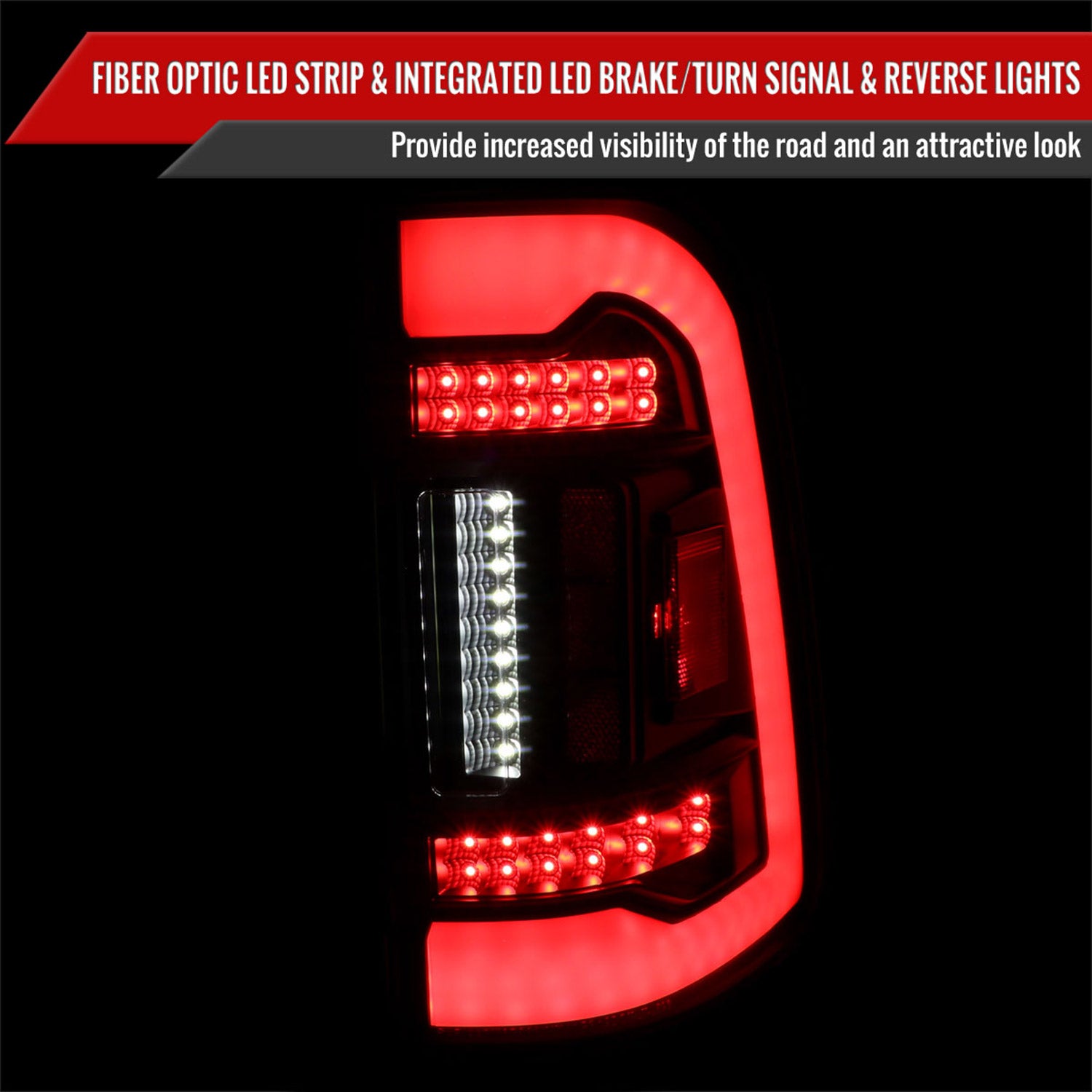 2019-2024 Dodge RAM 1500 LED Tail Lights Matte Black Housing/Clear Lens