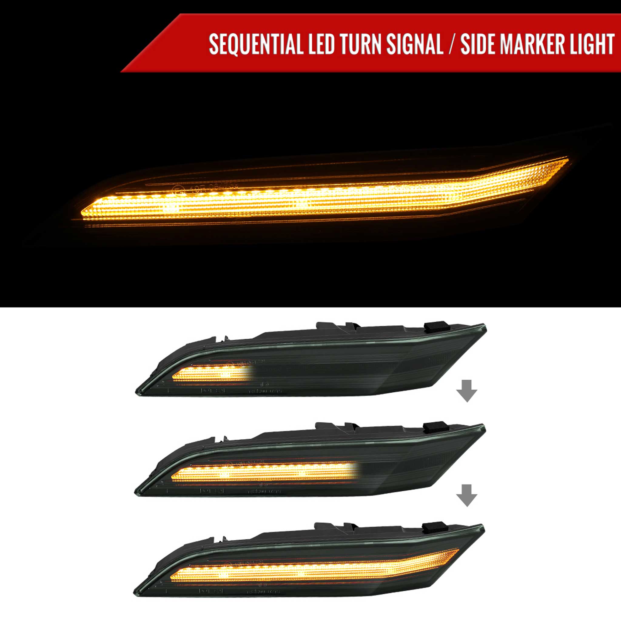 For Porsche 911 997 992 2019-2025 LED Turn Signal Light Smoke Sequential