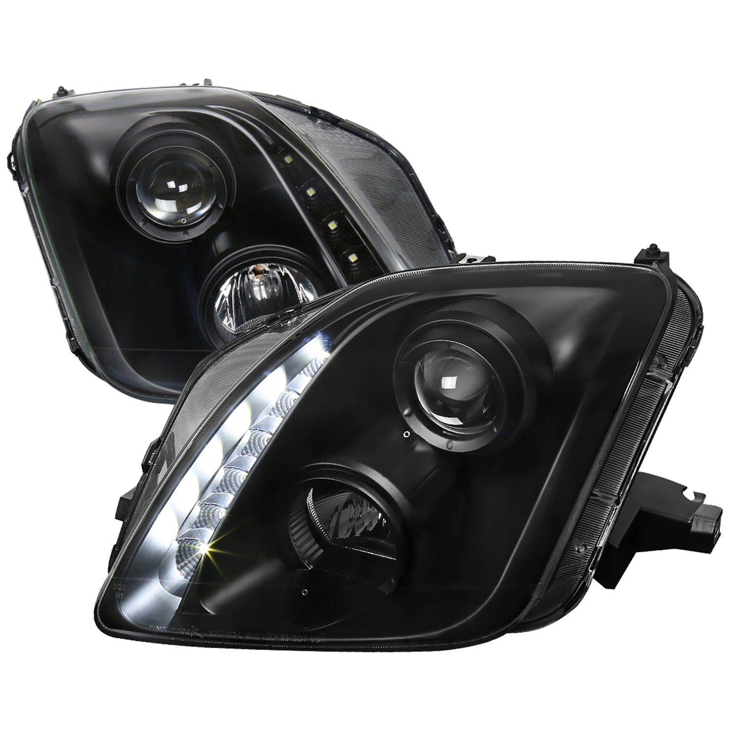 1997-2001 Honda Prelude Projector Headlights SMD LED Light Strip Matt Black