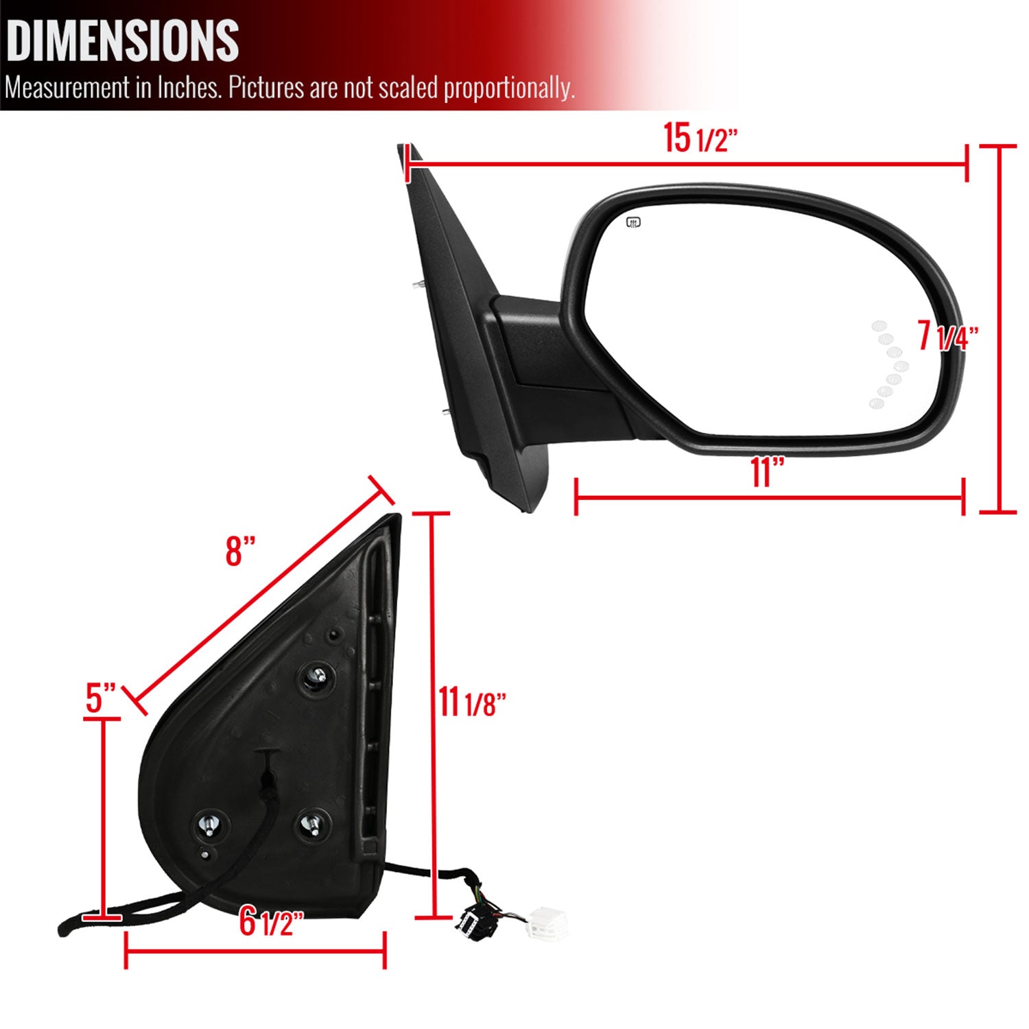 2007-2013 Chevy Silverado/GMC Sierra Chrome Heated Side Mirror Passenger Side