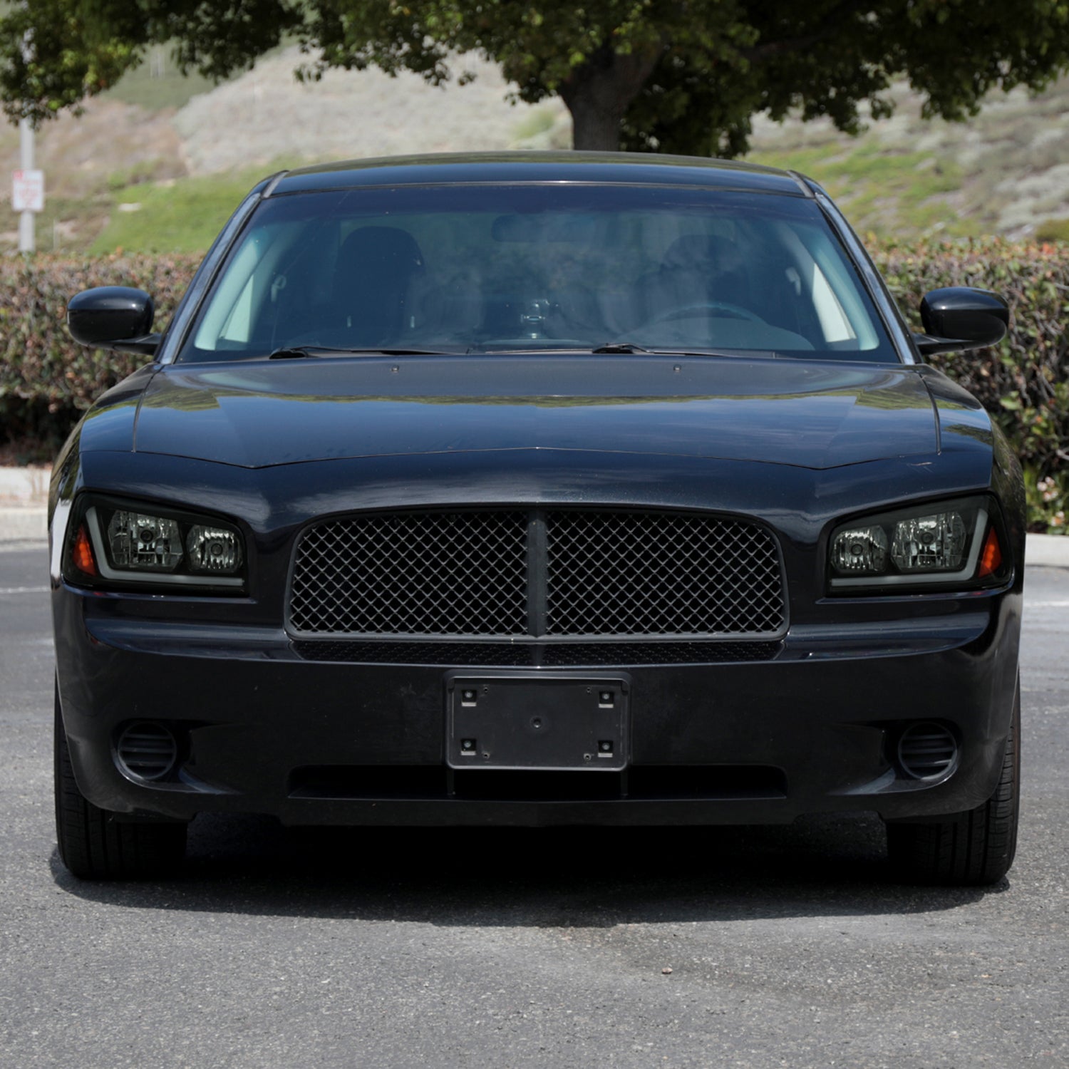 2006-2010 Dodge Charger Sequential LED Bar Factory Headlights Matt Smoke