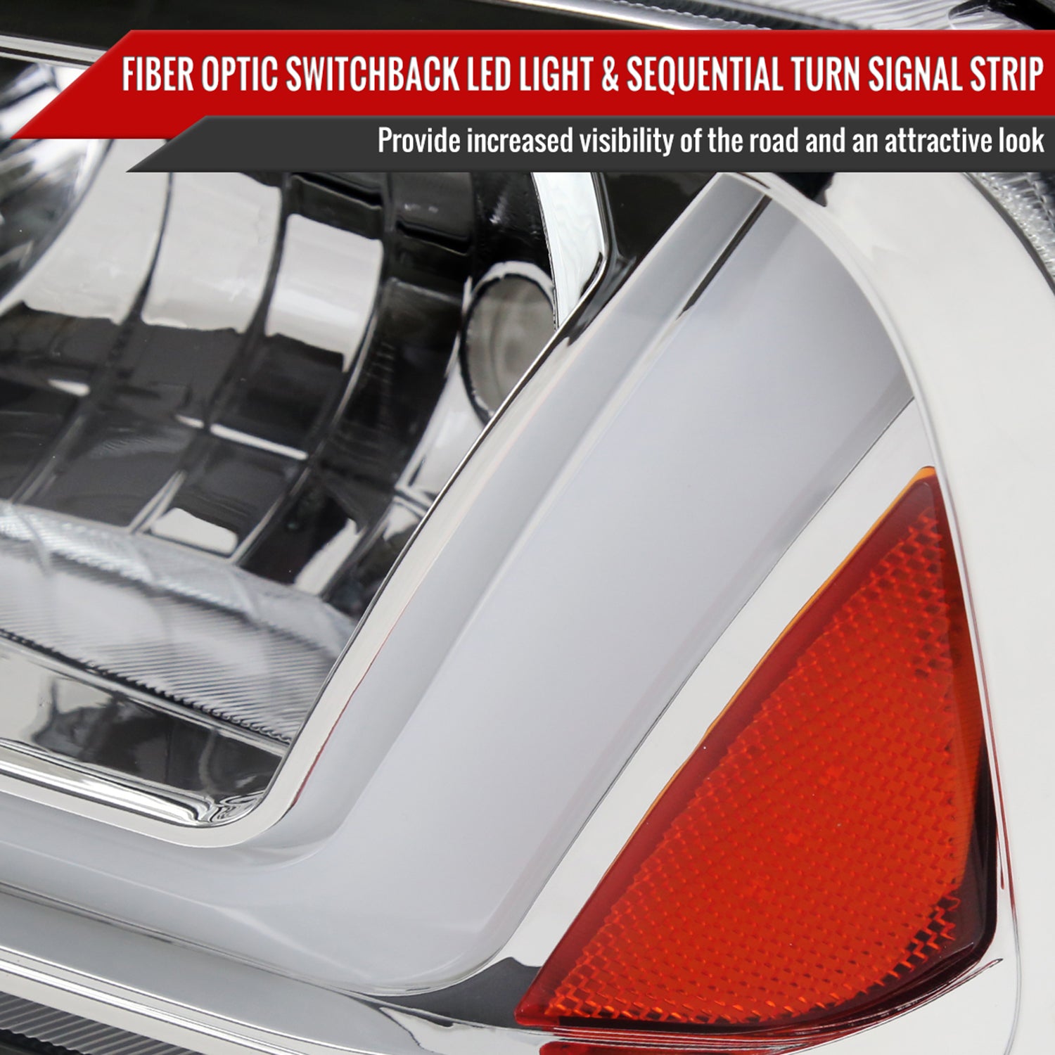 2006-2010 Dodge Charger Sequential LED Bar Factory Headlights Chrome