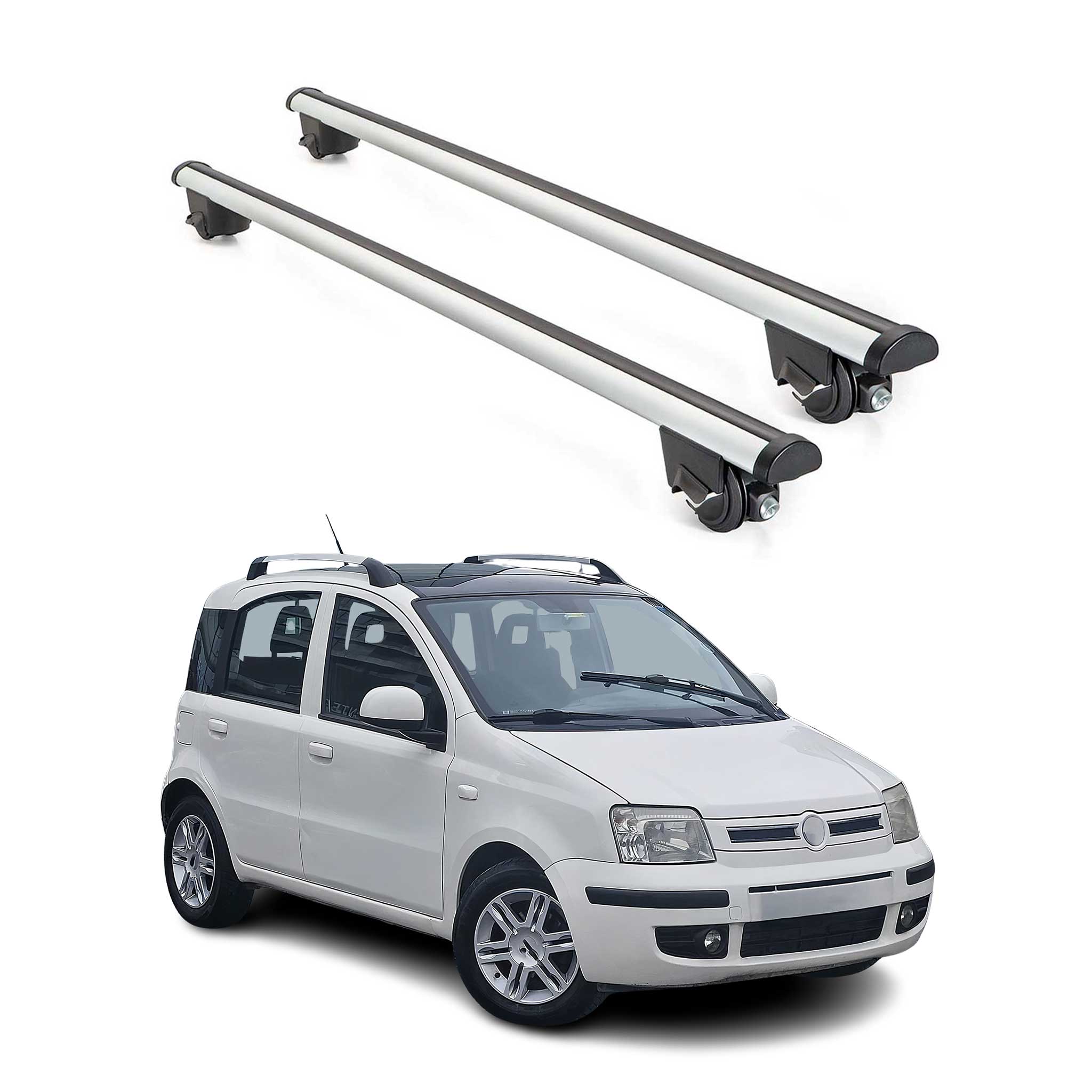 1994-2021 Fiat Panda Country Roof Rack Cross Bars Silver