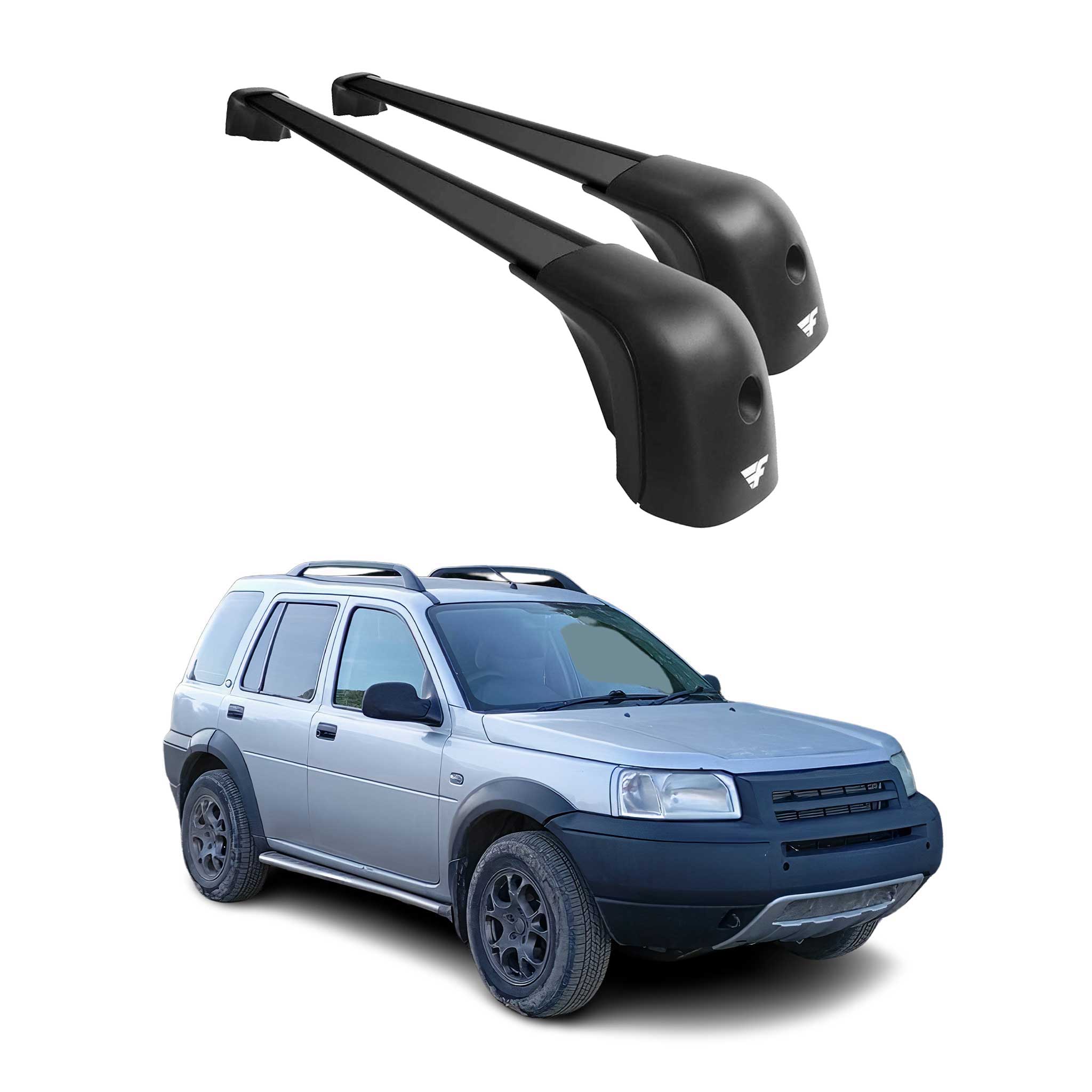 Roof Racks Cross Bars for Land Rover Freelander 1999-2006 Aluminium 220lb Black