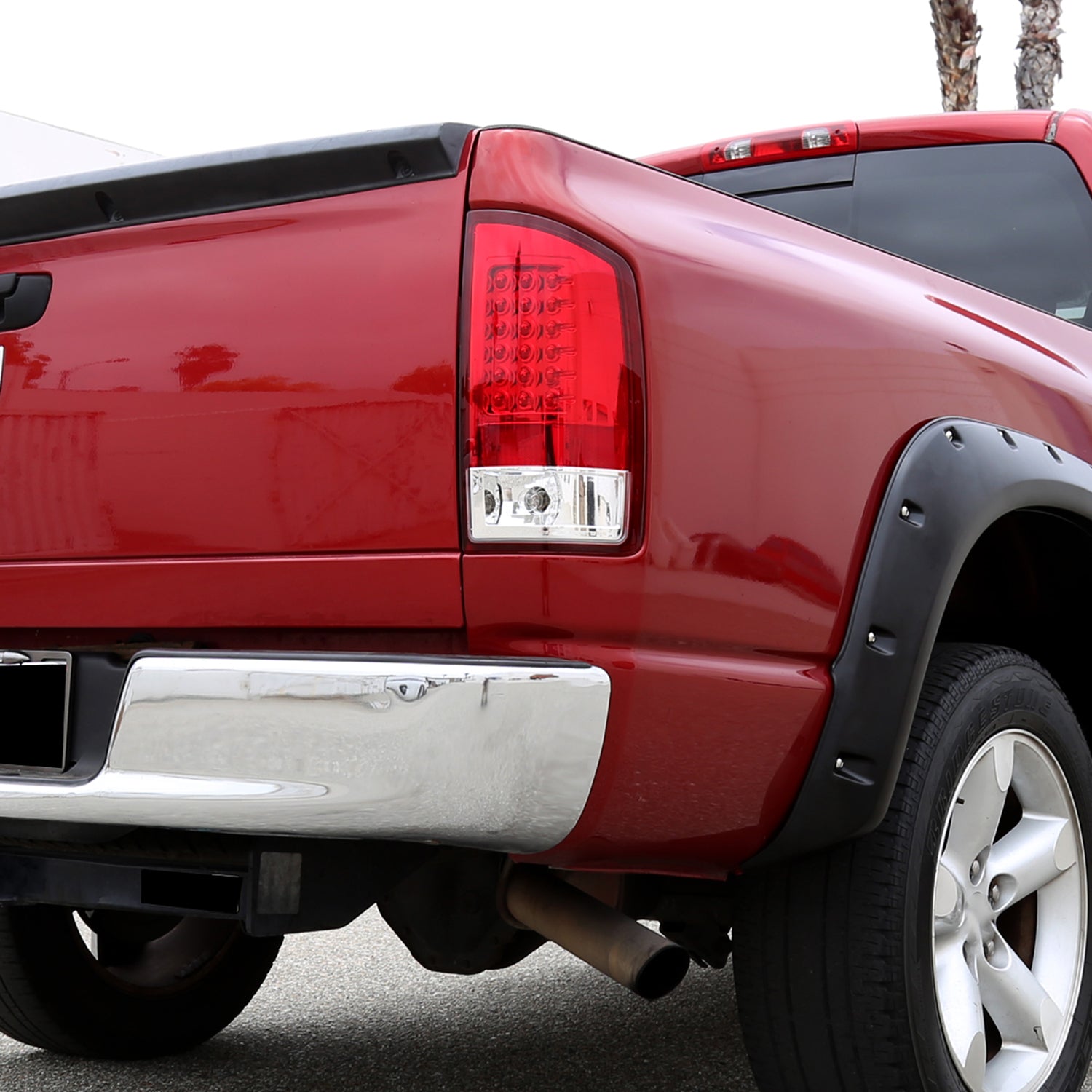 2007-2009 Dodge RAM LED Tail Lights Chrome Housing/Red Lens