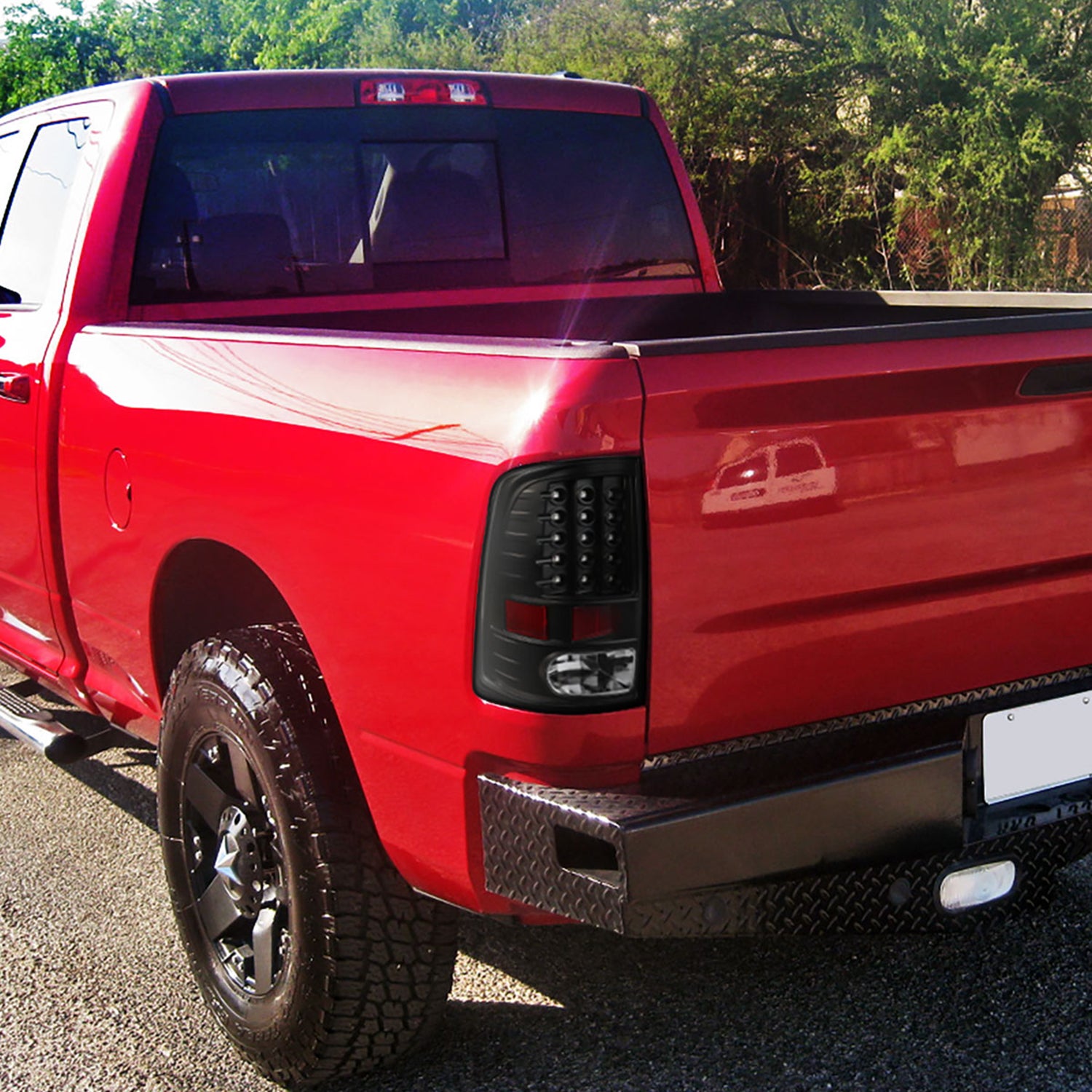 2009-2018 Dodge RAM 1500 2500 3500 LED Tail Lights - V2 Matt Black