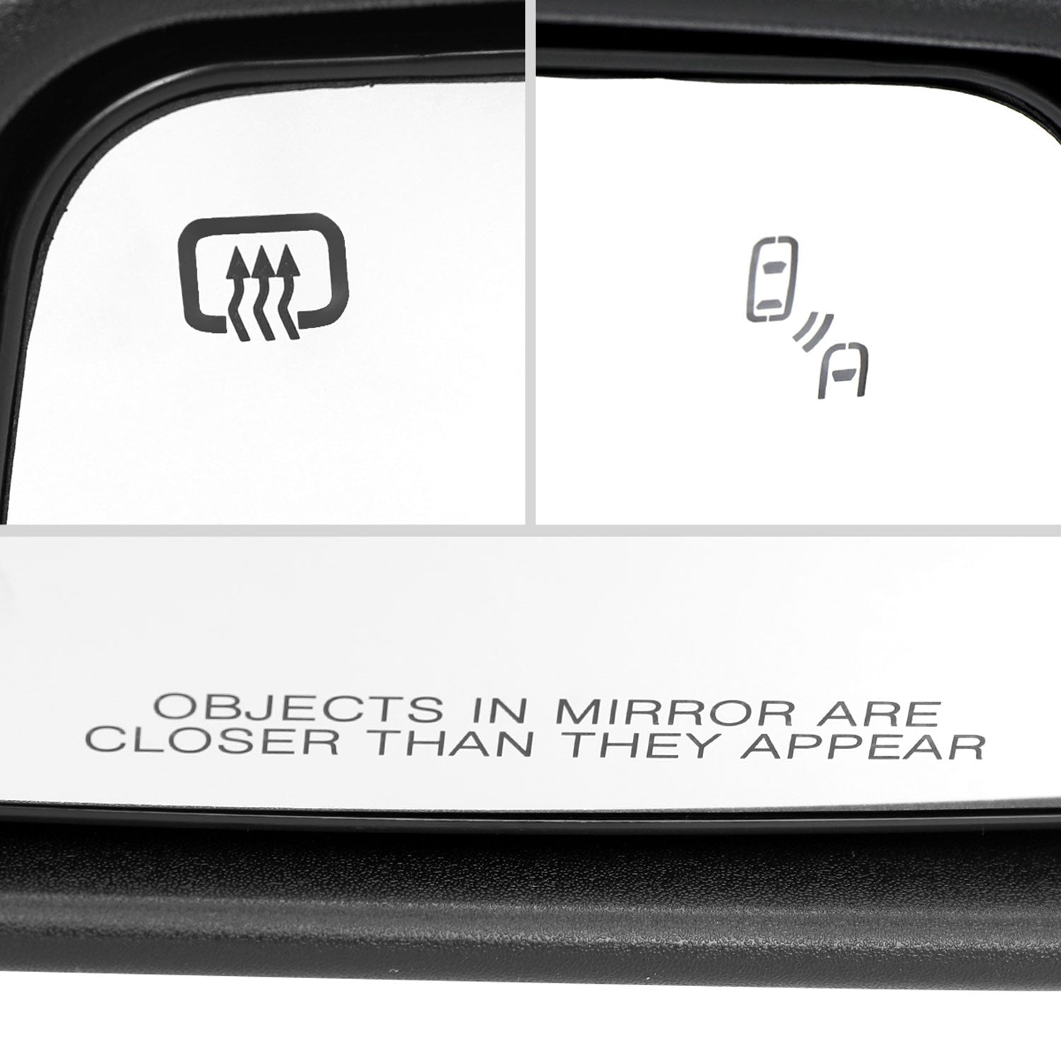 2019-2024 GMC Sierra 1500 Black Manual Fold & Heated Side Mirror Passenger
