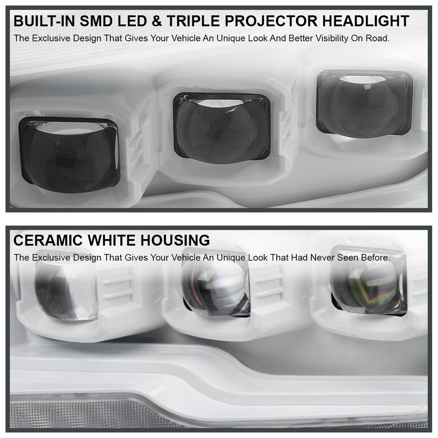 2009-2018 Dodge RAM 1500 RAM 2500 3500 Full LED Headlights White Housing
