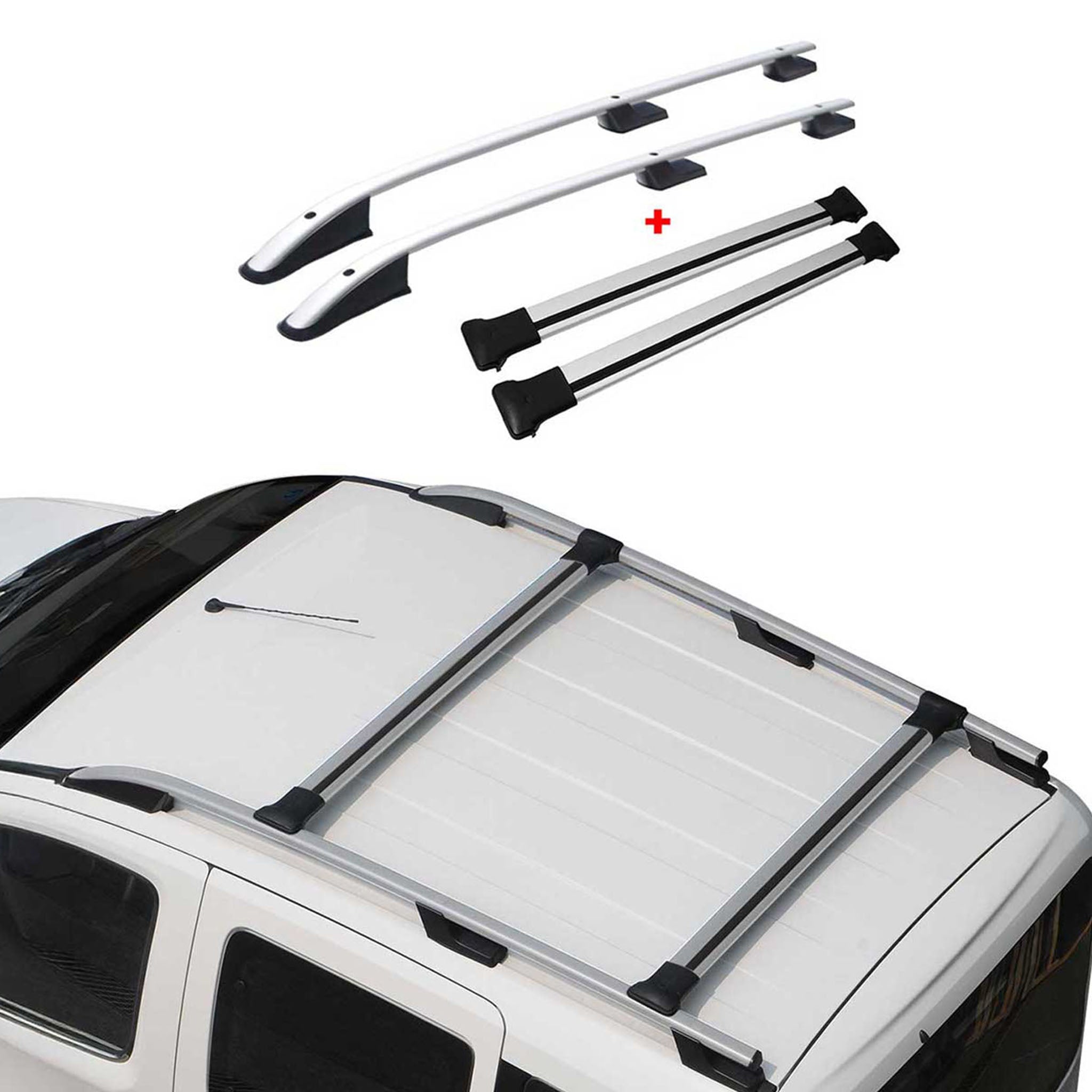 2015-2026 Ford Transit L2 Regular Roof Racks & Roof Rack Rails Silver