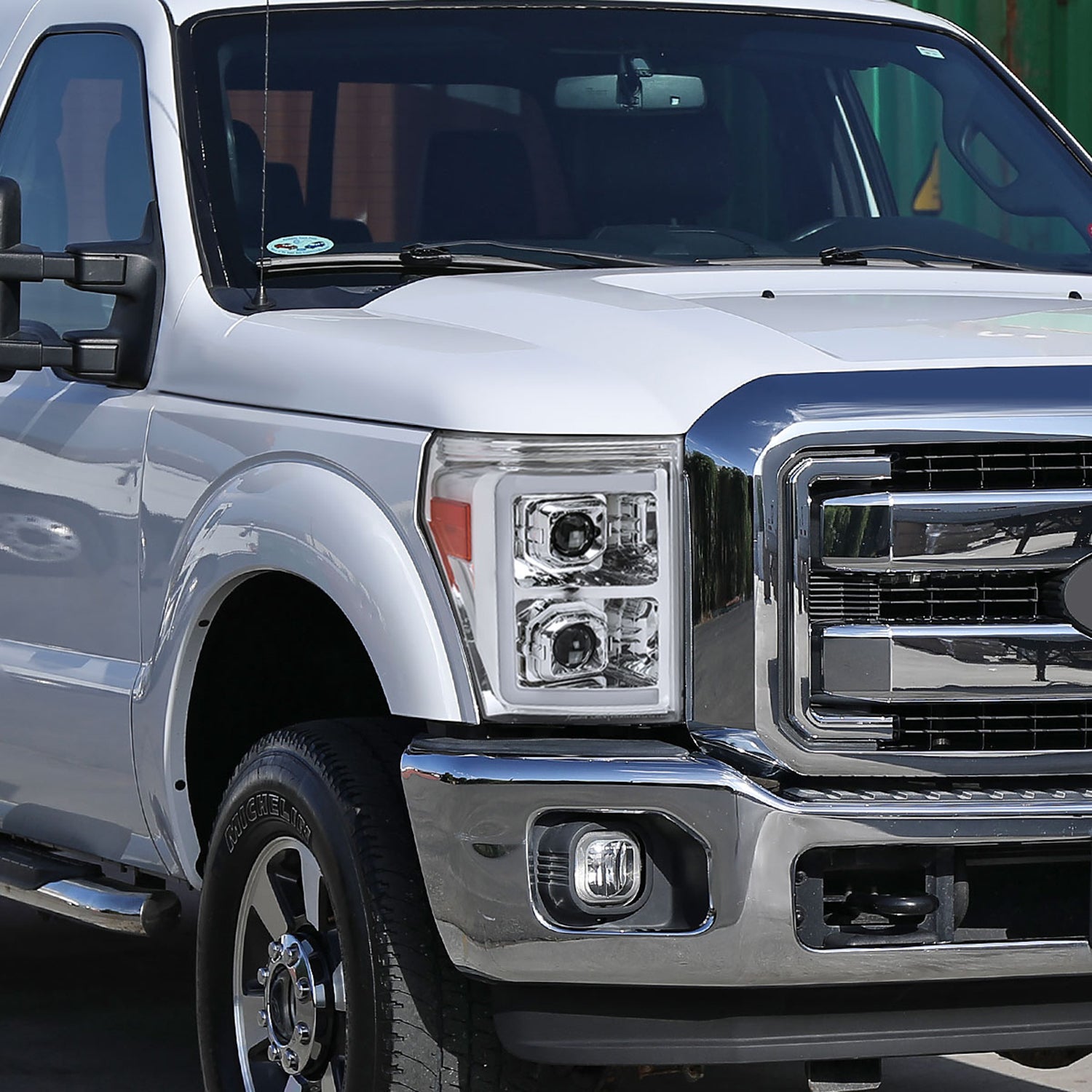 2011-2016 Ford F-250 F-350 F-450 F-550 LED CBar Projector Headlights Chrome