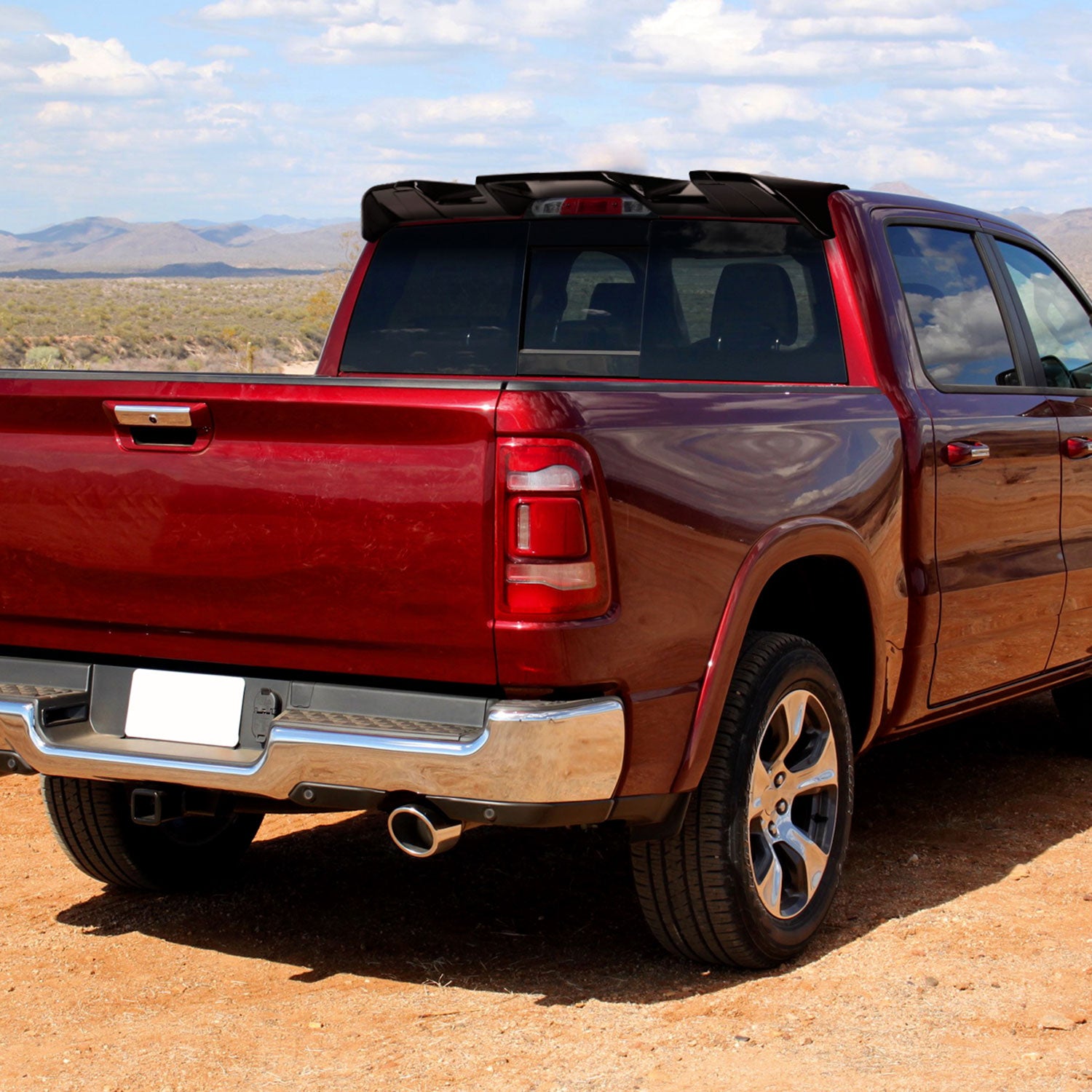 2019-2024 Dodge RAM 1500 Rear Roof Glossy Black Truck Spoiler Wing Kit