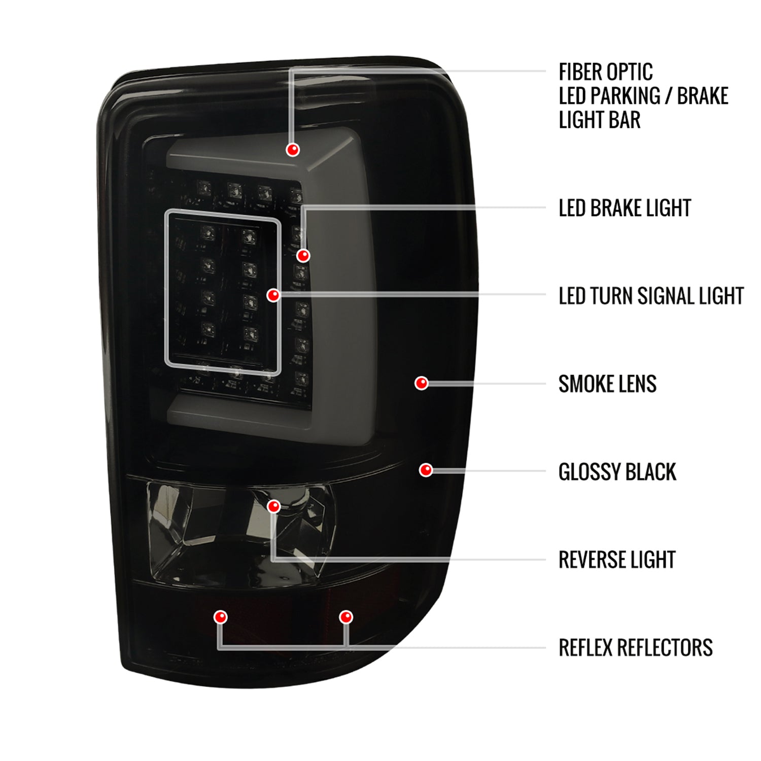 2000-2006 Chevy Suburban/Tahoe/Yukon/XL LED Tail Lights Glossy Black/Smoke