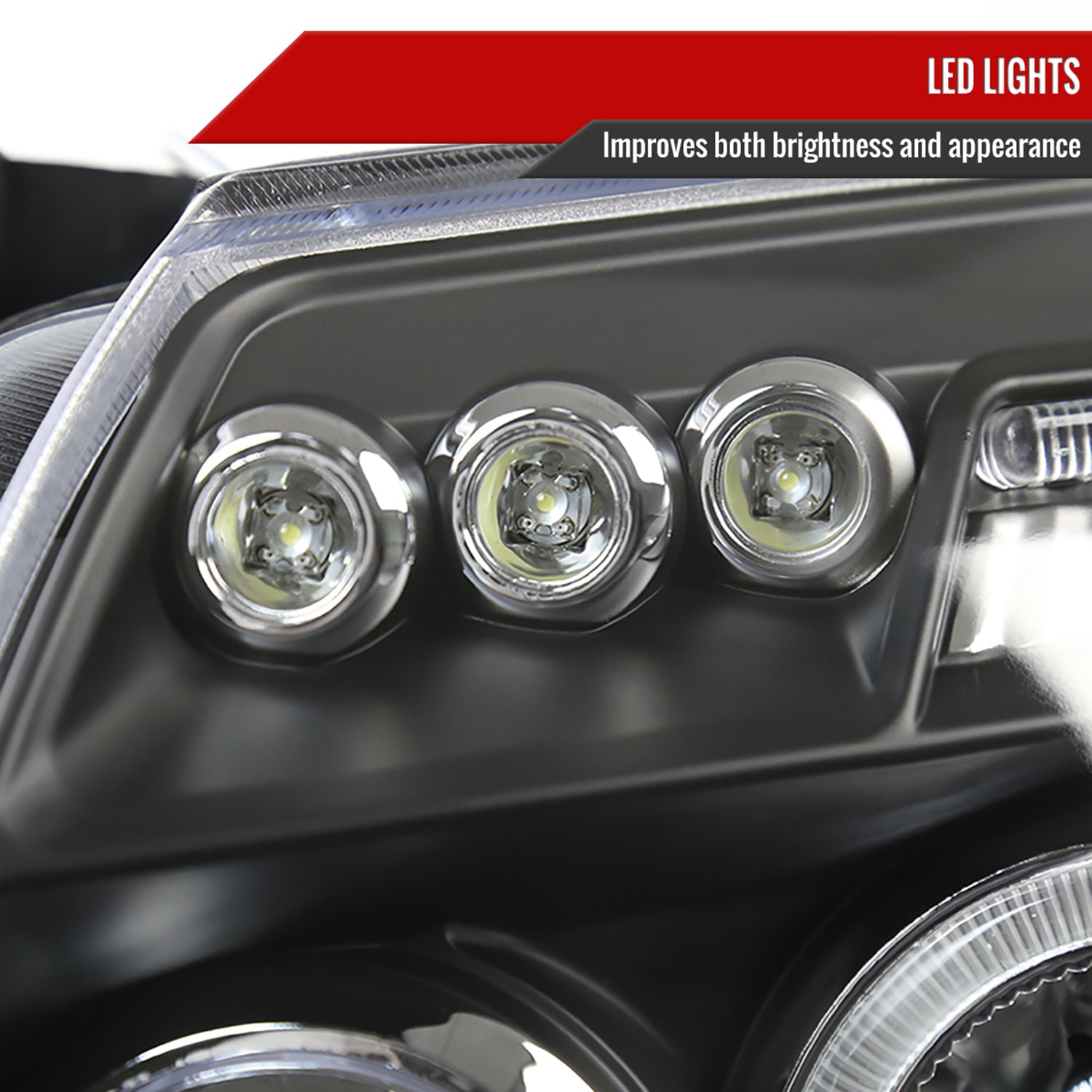 2005-2007 Dodge Magnum Dual Halo Projector Headlights Matte Black/Clear Lens