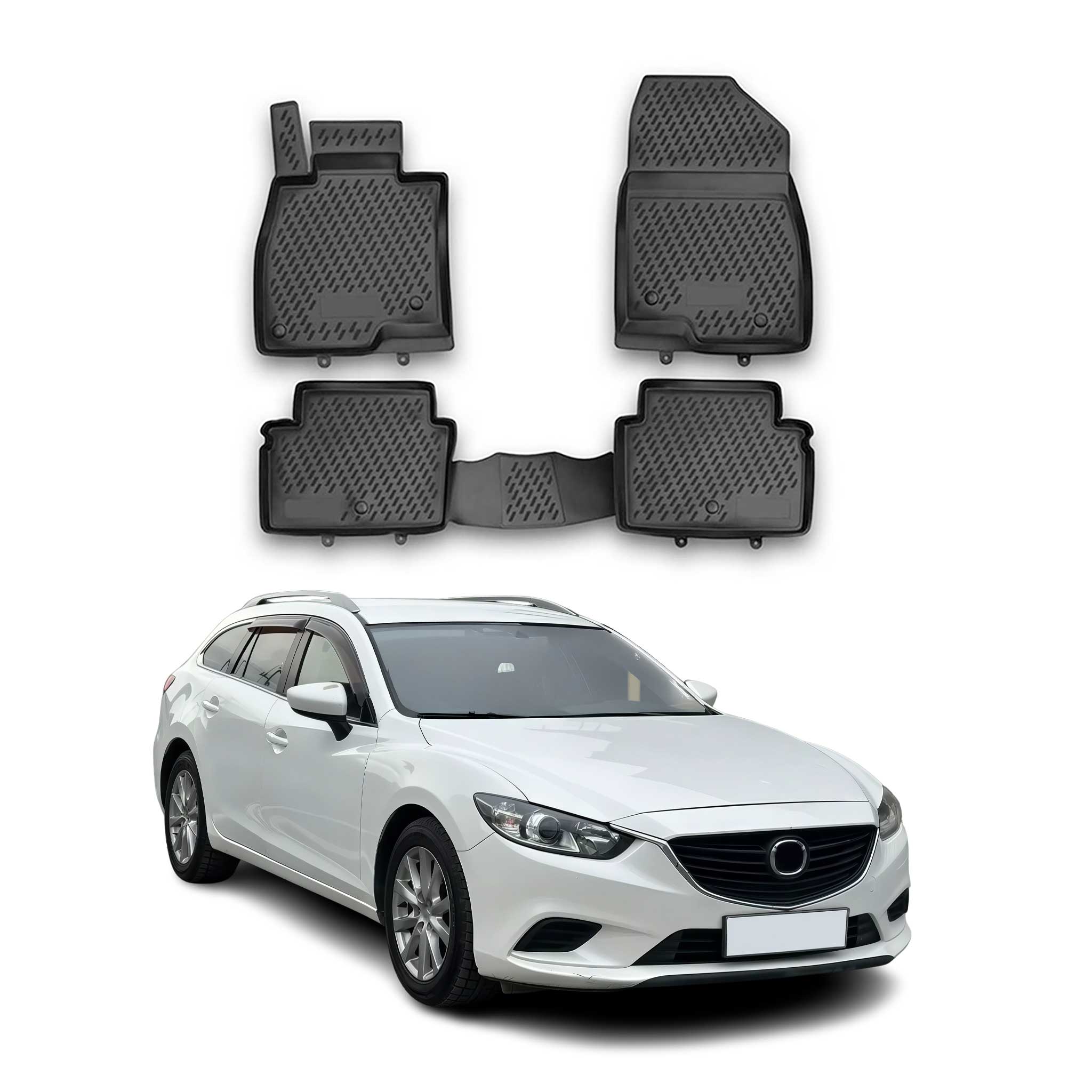 2012-2017 Mazda 6 Wagon Floor Mats Liners Full Set All Weather Black