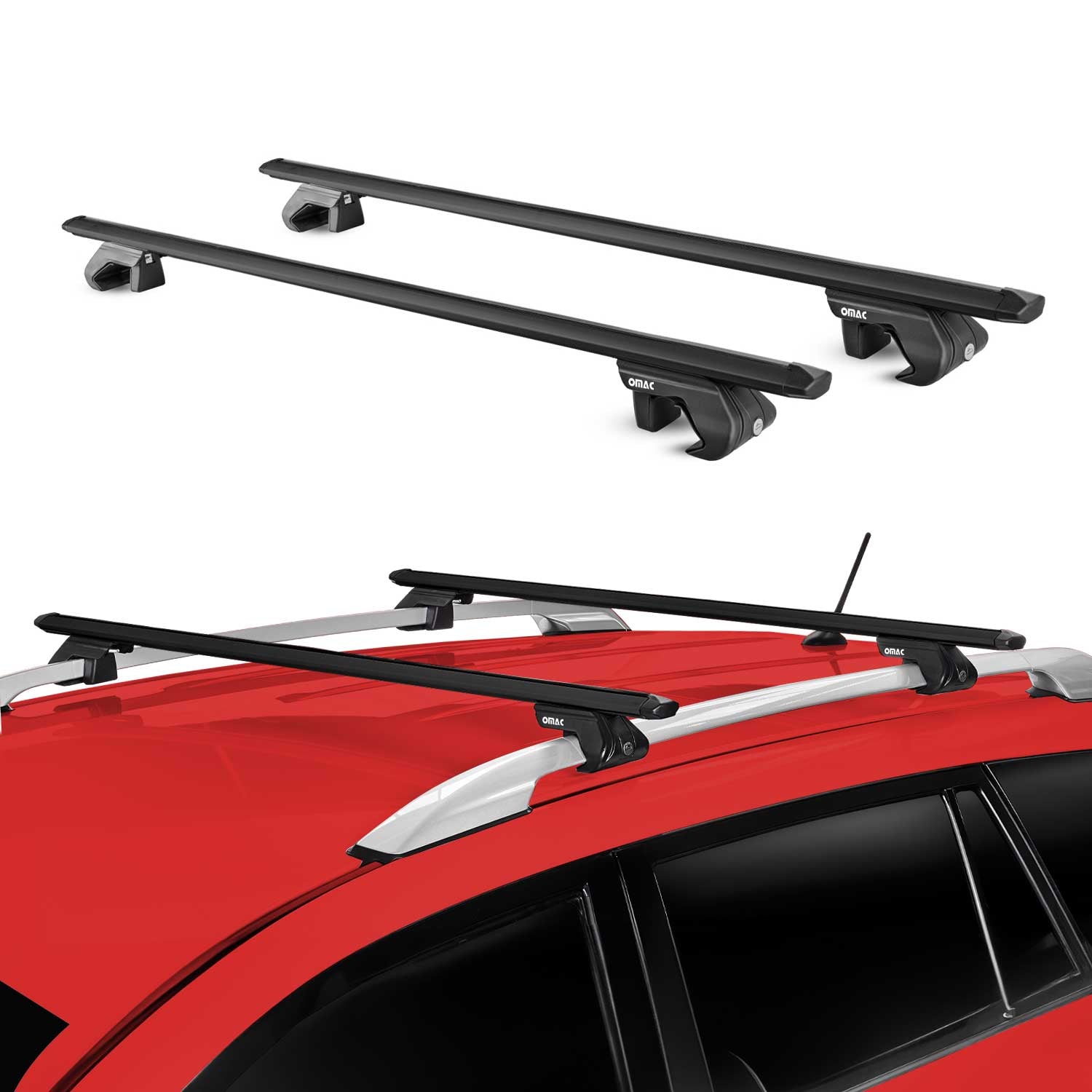 2004-2012 Volvo V50 Roof Rack Cross Bars Luggage Carrier 2 Pcs