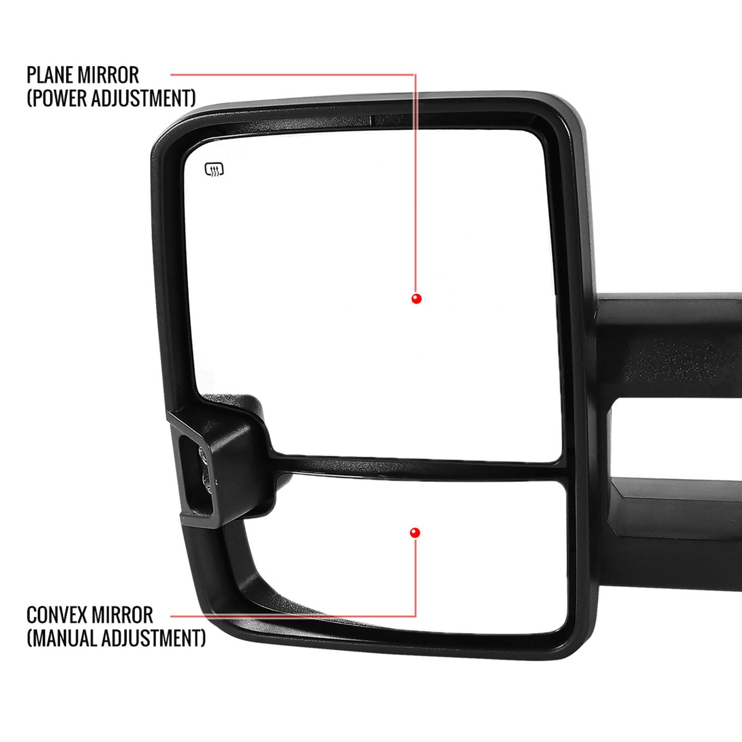 1999-2002 Chevy Silverado/Tahoe/Sierra/Yukon Heated Towing Mirrors Smoke