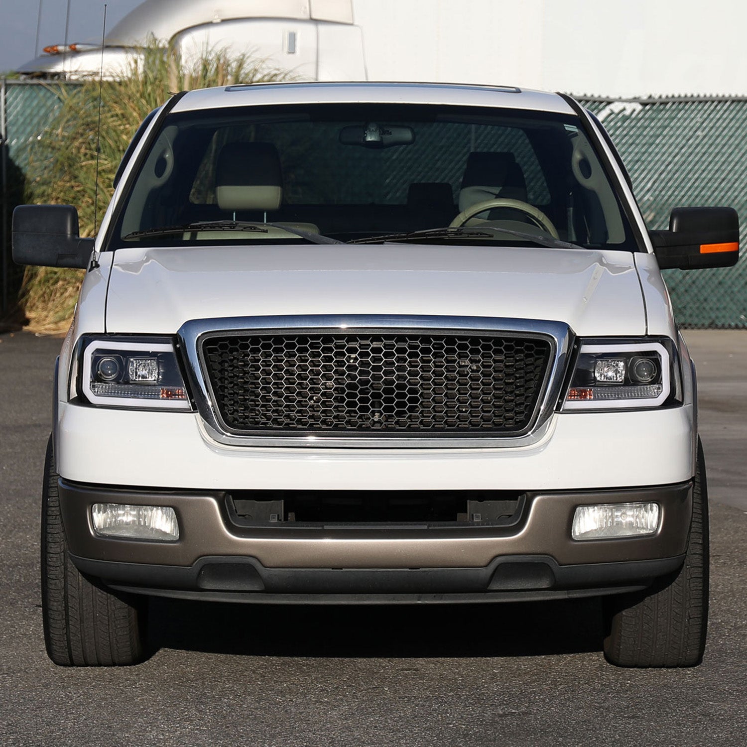 2004-2008 Ford F-150/Lincoln Mark LT LED CBar Projector Headlights Matte Black