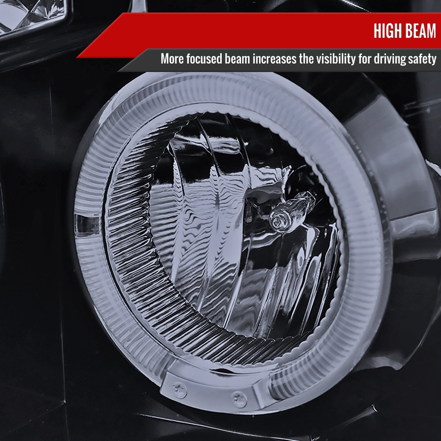 2008-2010 Ford F-250 F-350 F-450 Dual Halo Projector Headlights Black/Smoke