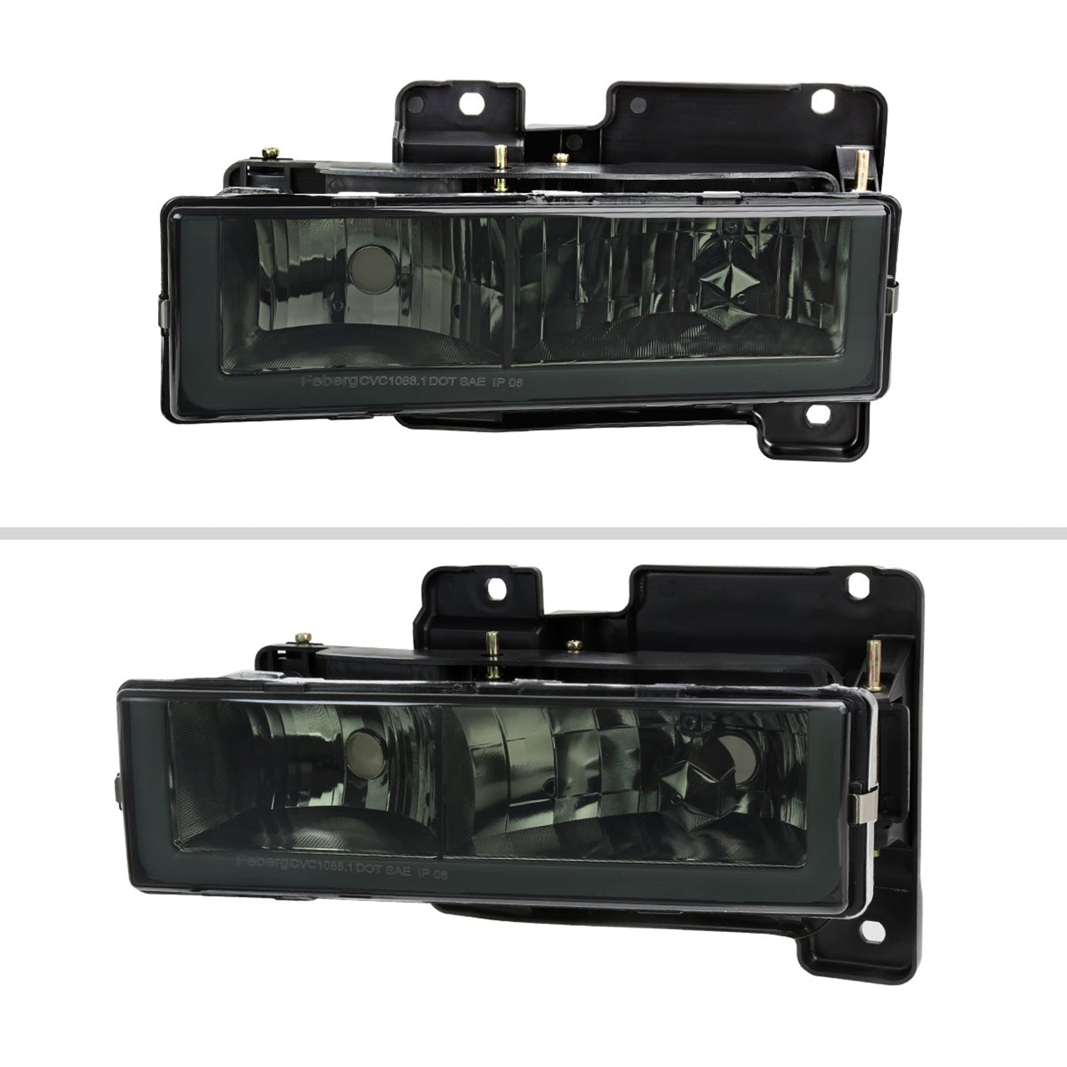 1988-1998 Chevy C10/Tahoe/Sierra/Yukon/Suburban LED Headlights Chrome Smoke