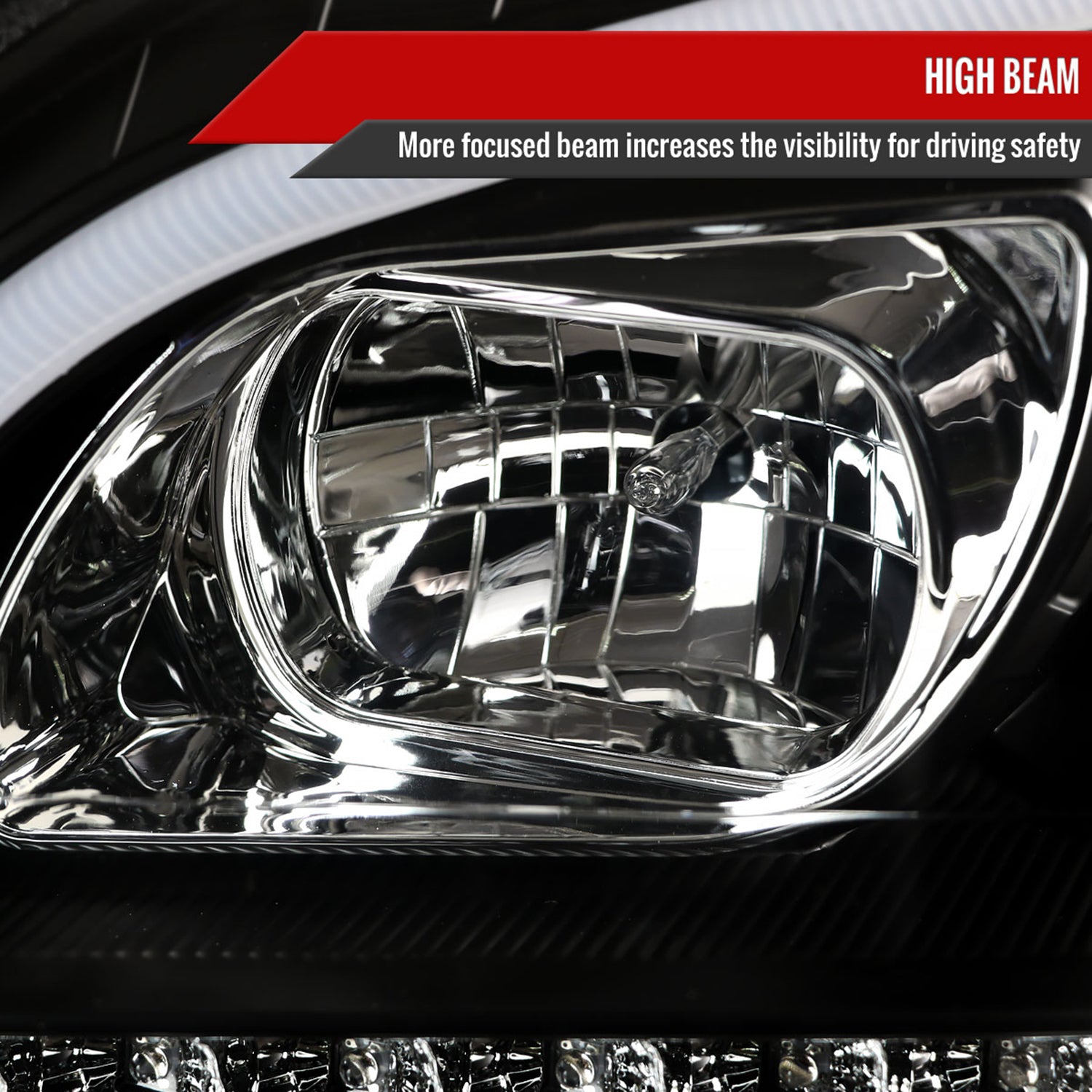 2006-2008 Mercedes W164 ML Class LED Bar Headlights Signal Lights Matte Black