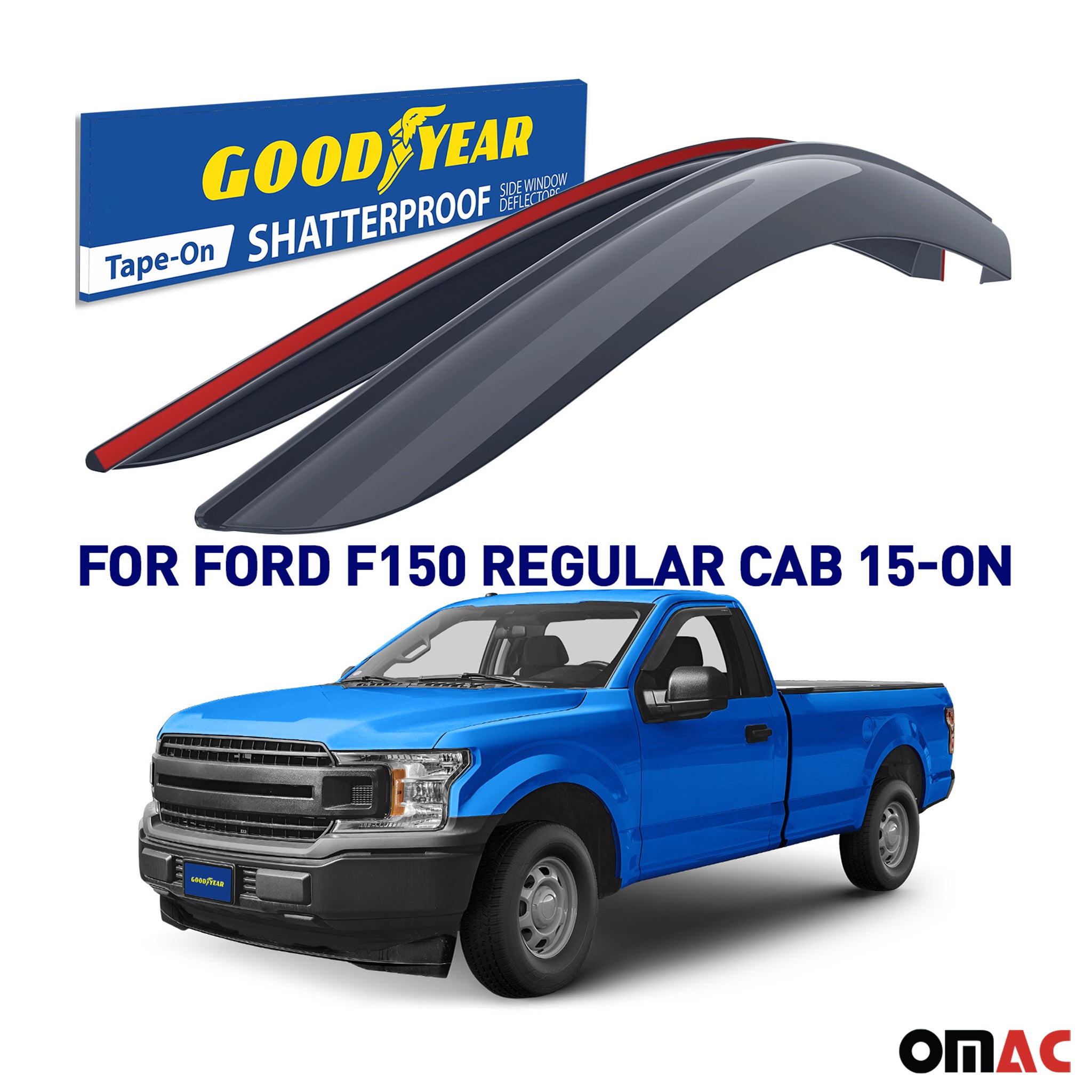 Goodyear Wind Deflector for Ford F250 F350 F450 Super Duty 2017-2025 SuperCab 2x