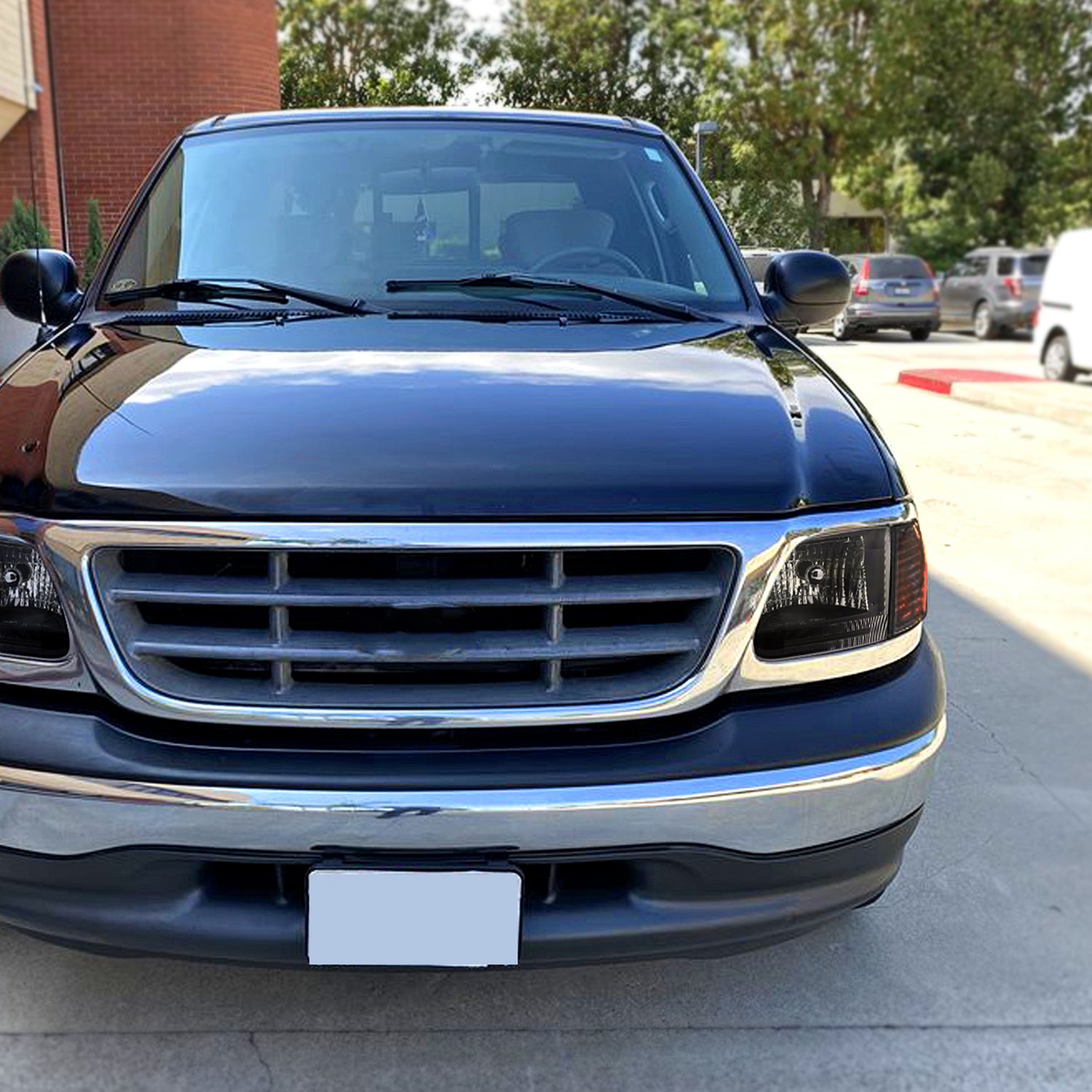 1997-2004 Ford F-150/Expedition Factory Crystal Headlights Matt Black/Clear
