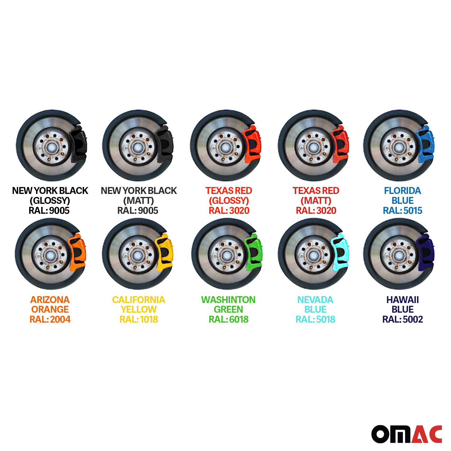 OMAC Brake Caliper Epoxy Based Car Paint Kit Texas Red Matt High-Temp