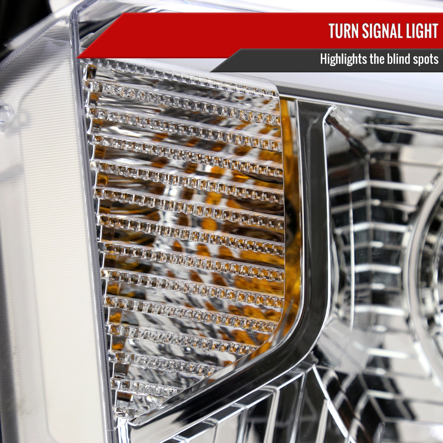 2014-2021 Toyota Tundra LED Turn Signal LED Bar Projector Headlights Chrome