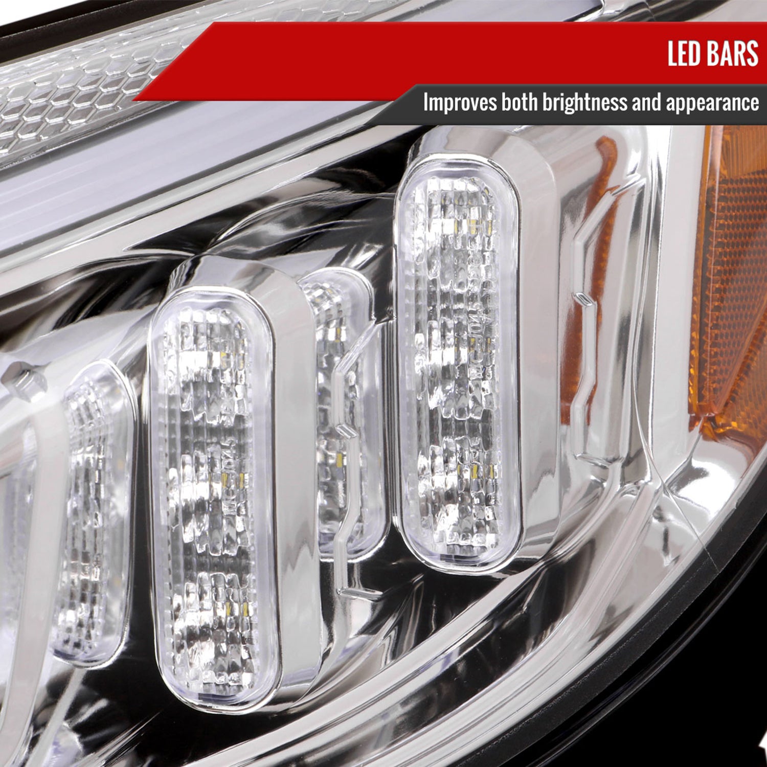 2015-2018 Mercedes-Benz C-Class W205 Turn Signal Projector Headlights Chrome