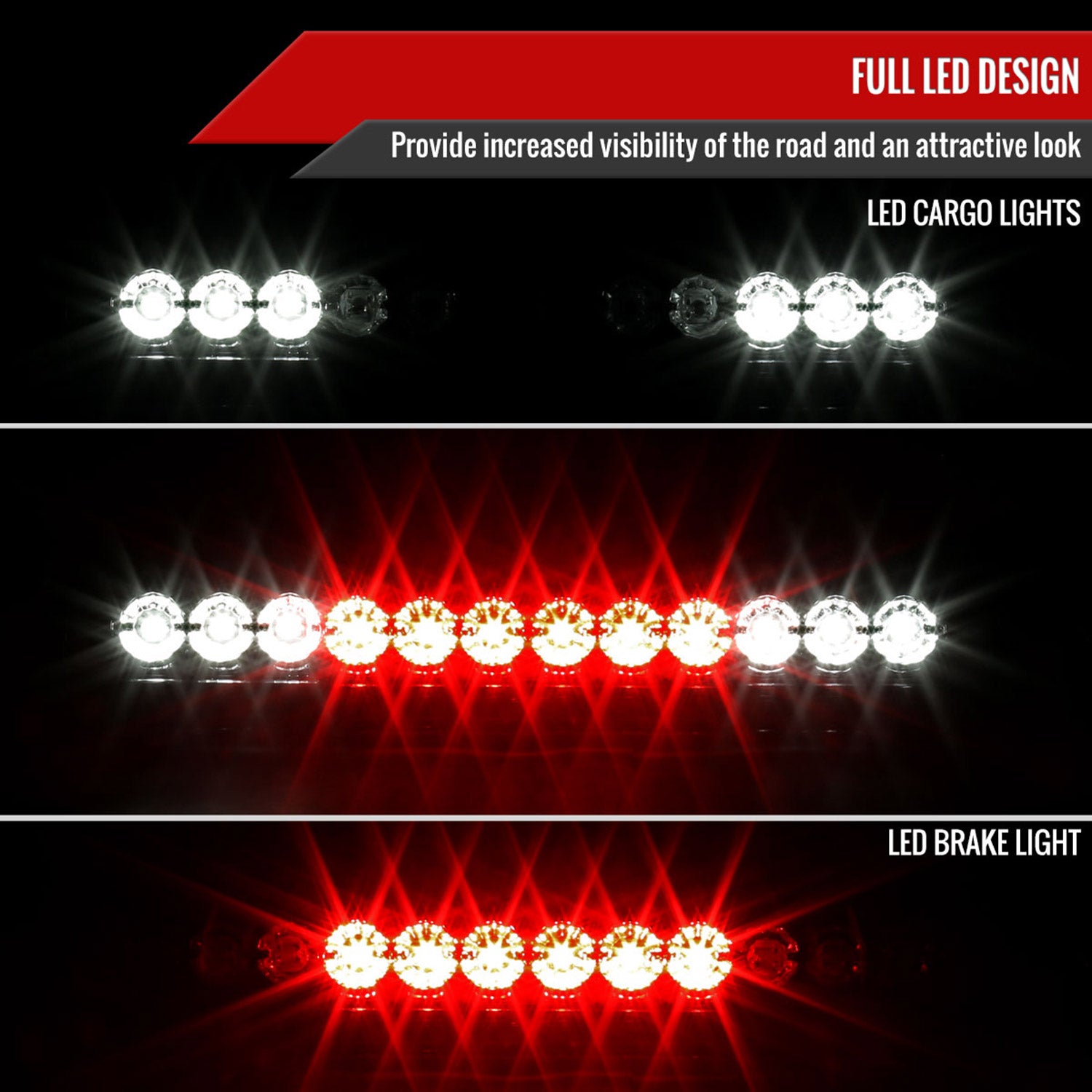 1994-2002 Dodge RAM LED 3rd Brake Light Black Housing/Smoke Lens