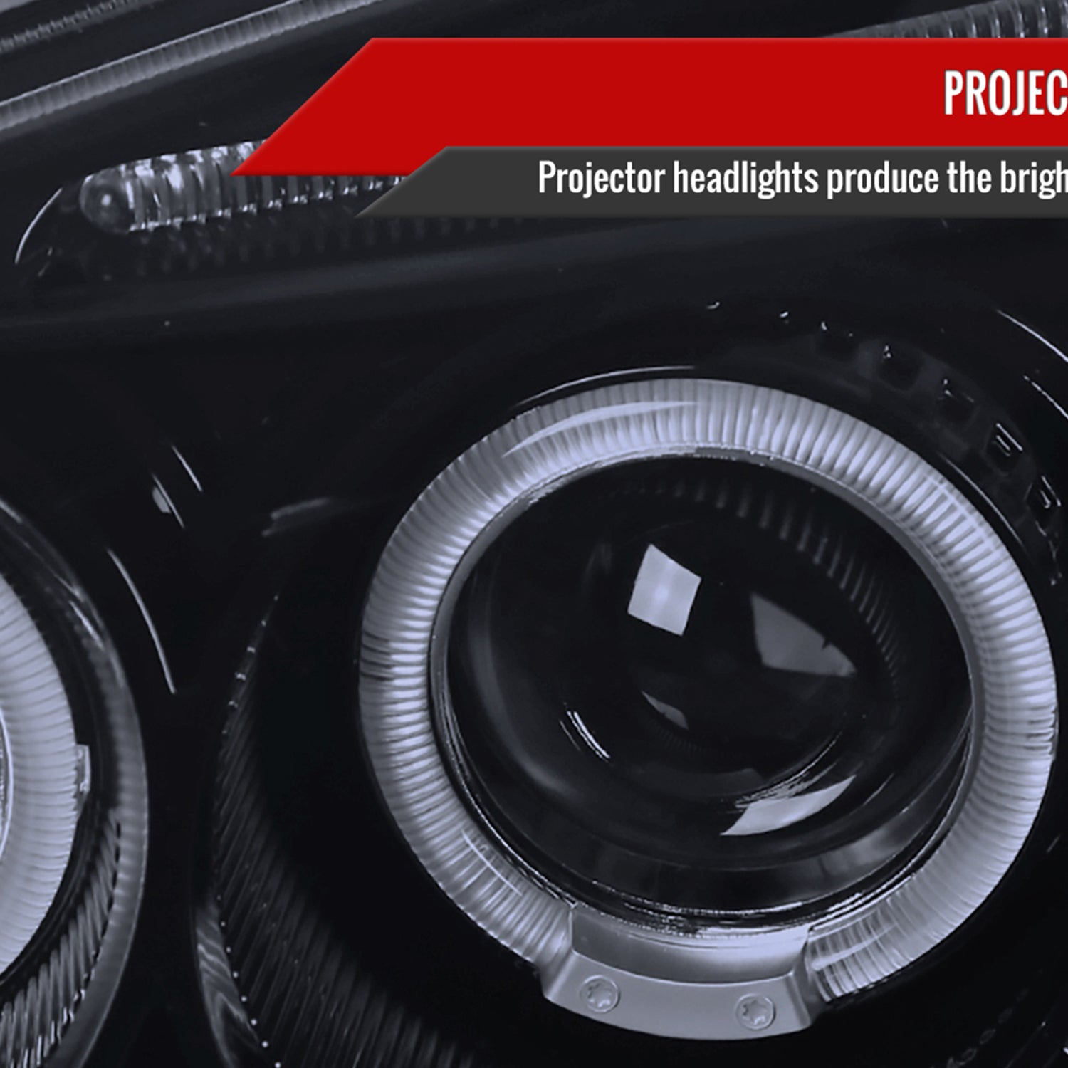 2001-2003 Honda Civic Dual Halo Projector Headlights Glossy Black/Smoke Lens