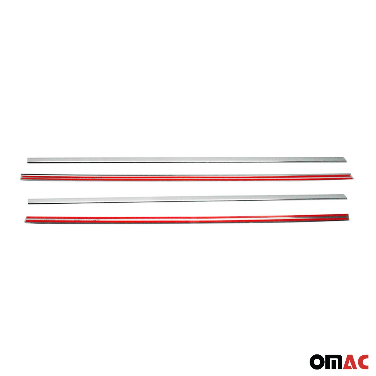 2004-2006 Mitsubishi Lancer Window Molding Trim Streamer Stainless Steel Silver 4 Pcs
