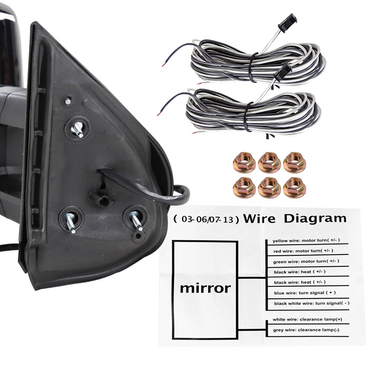2007-2014 Chevy Silverado/Suburban/ Sierra/Yukon Heated Towing Mirrors Smoke