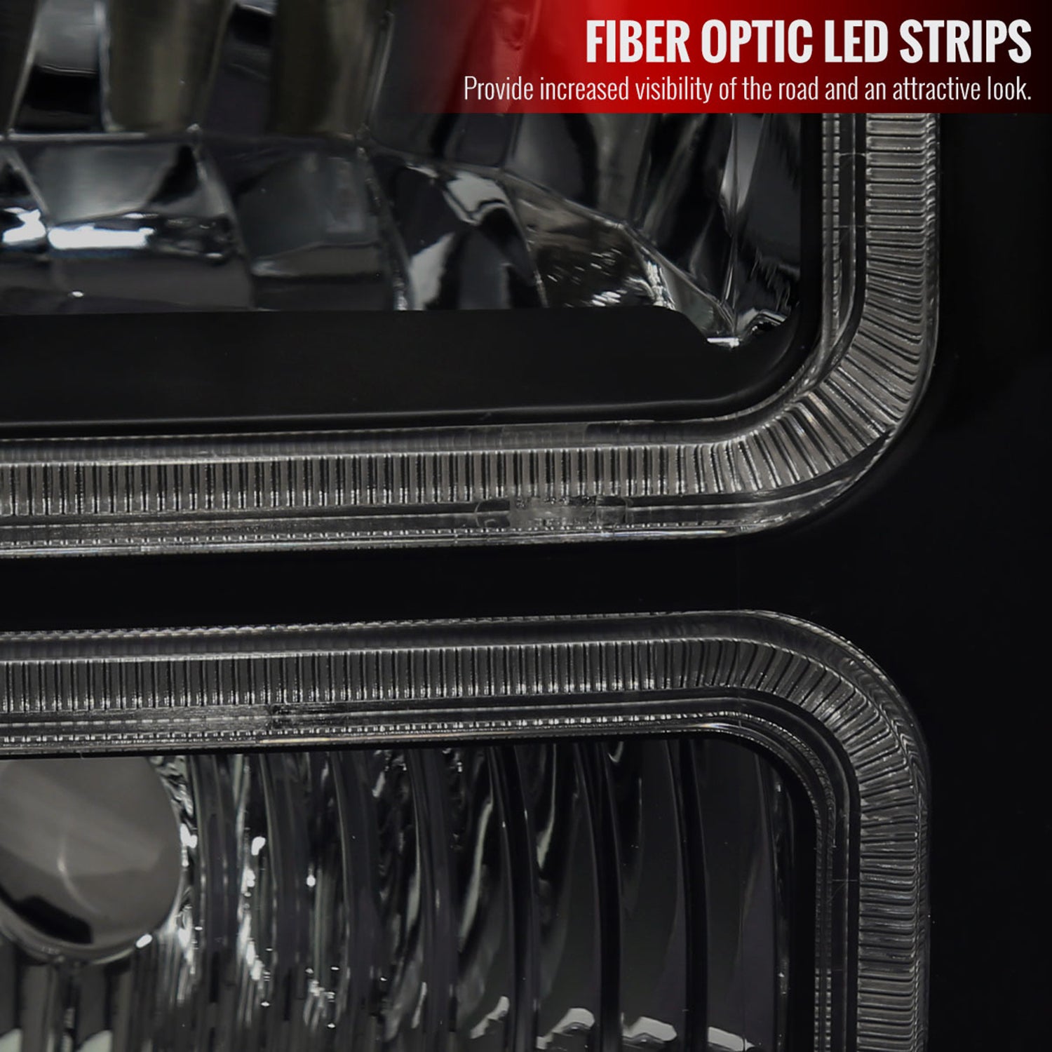 2005-2007 Ford F-250/350/450 SuperDuty Dual LED C-Bar Factory Headlights Black