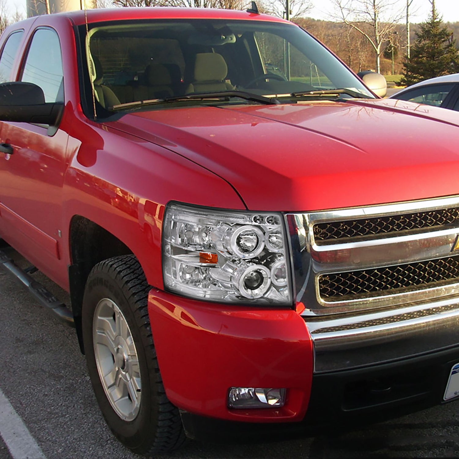 2007-2013 Chevy Silverado 1500/ 2500HD 3500HD Dual Halo Headlights Chrome