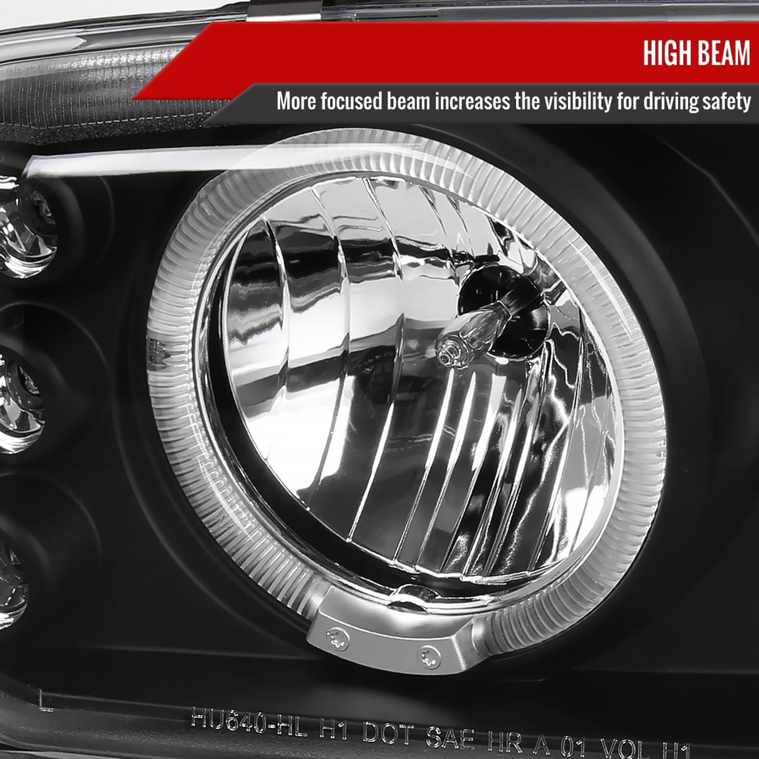 1999-2006 GMC Sierra/Yukon/Yukon XL Dual Halo Projector Headlights Matt Black