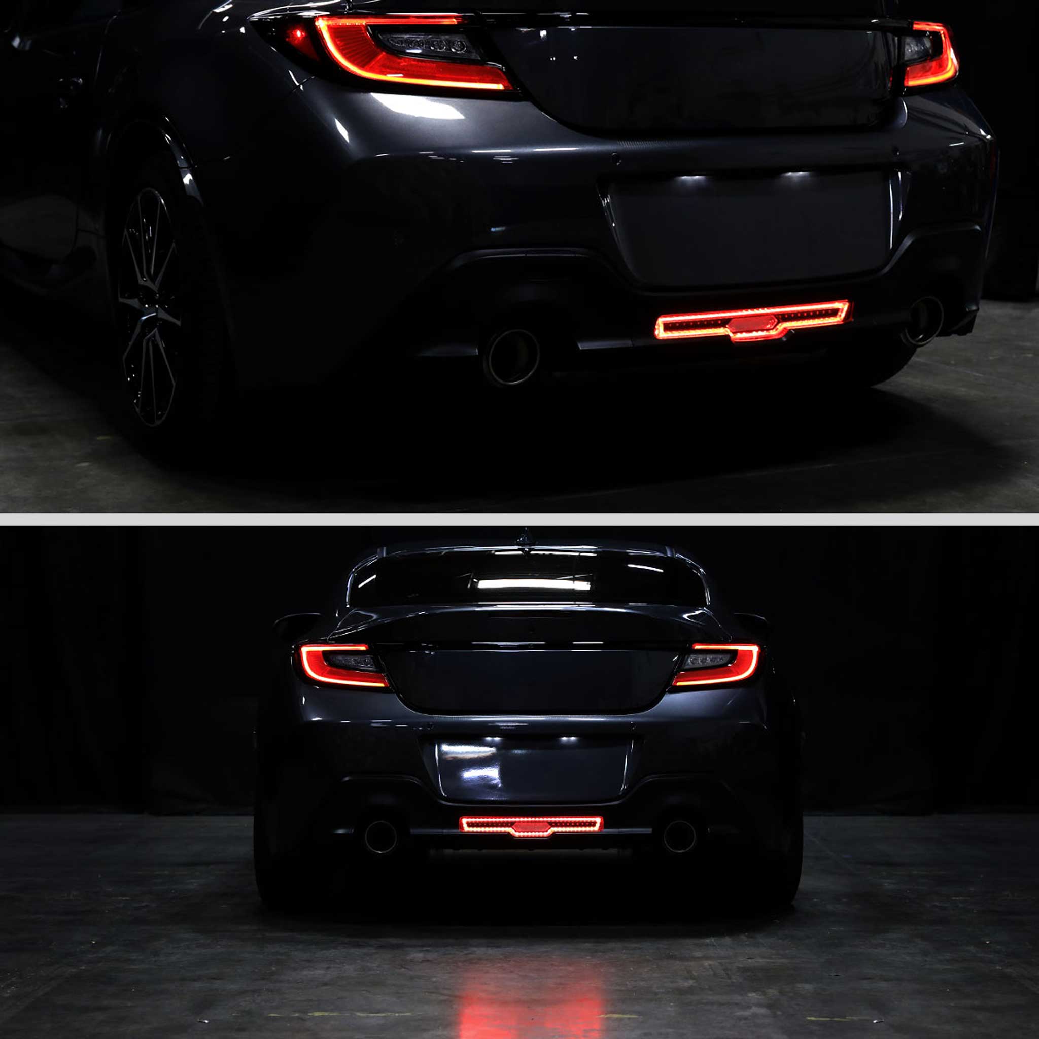 For Toyota GR86 / Subaru BRZ 2022-2024 Rear Bumper Full LED 4th Reverse Tail Brake Light Matte Black Housing Clear Lens
