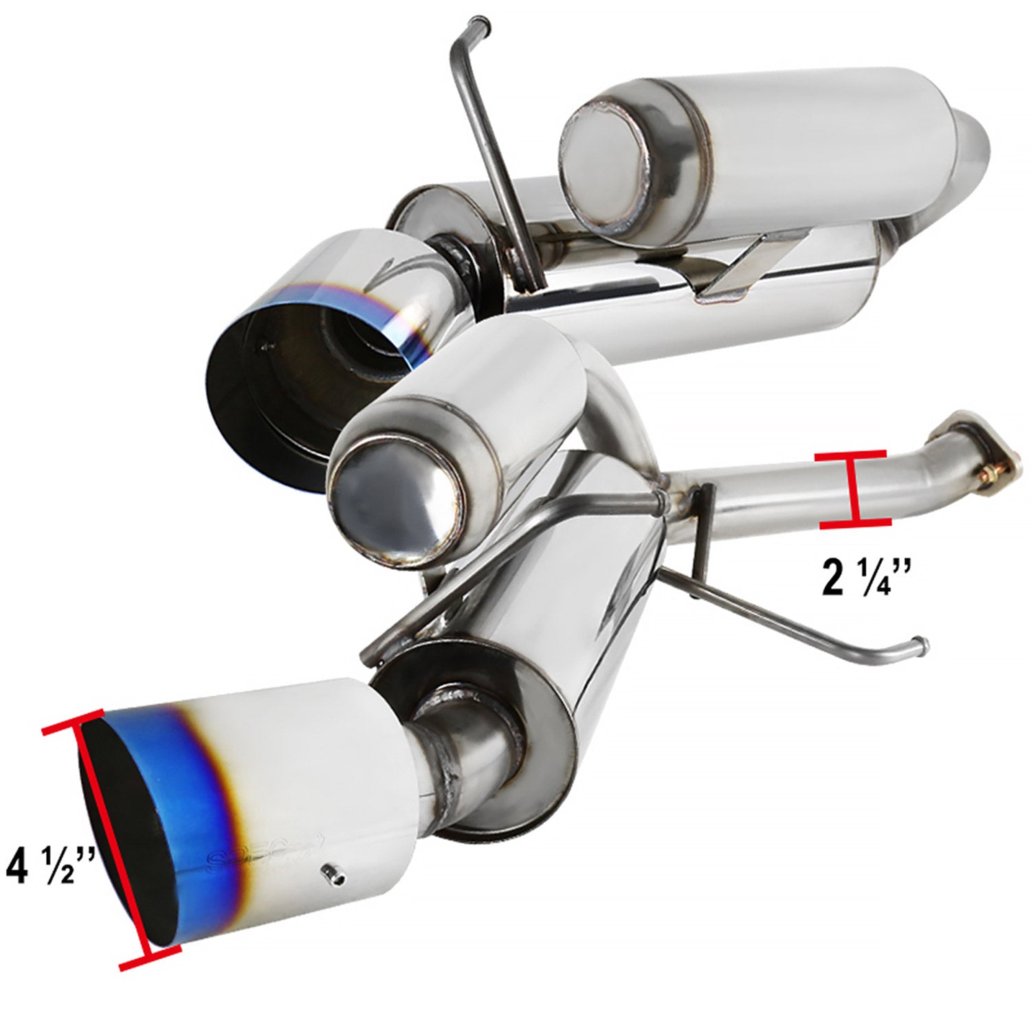 2003-2007 Infiniti G35 Coupe S.Steel Dual Catback Exhaust System Burnt Tip