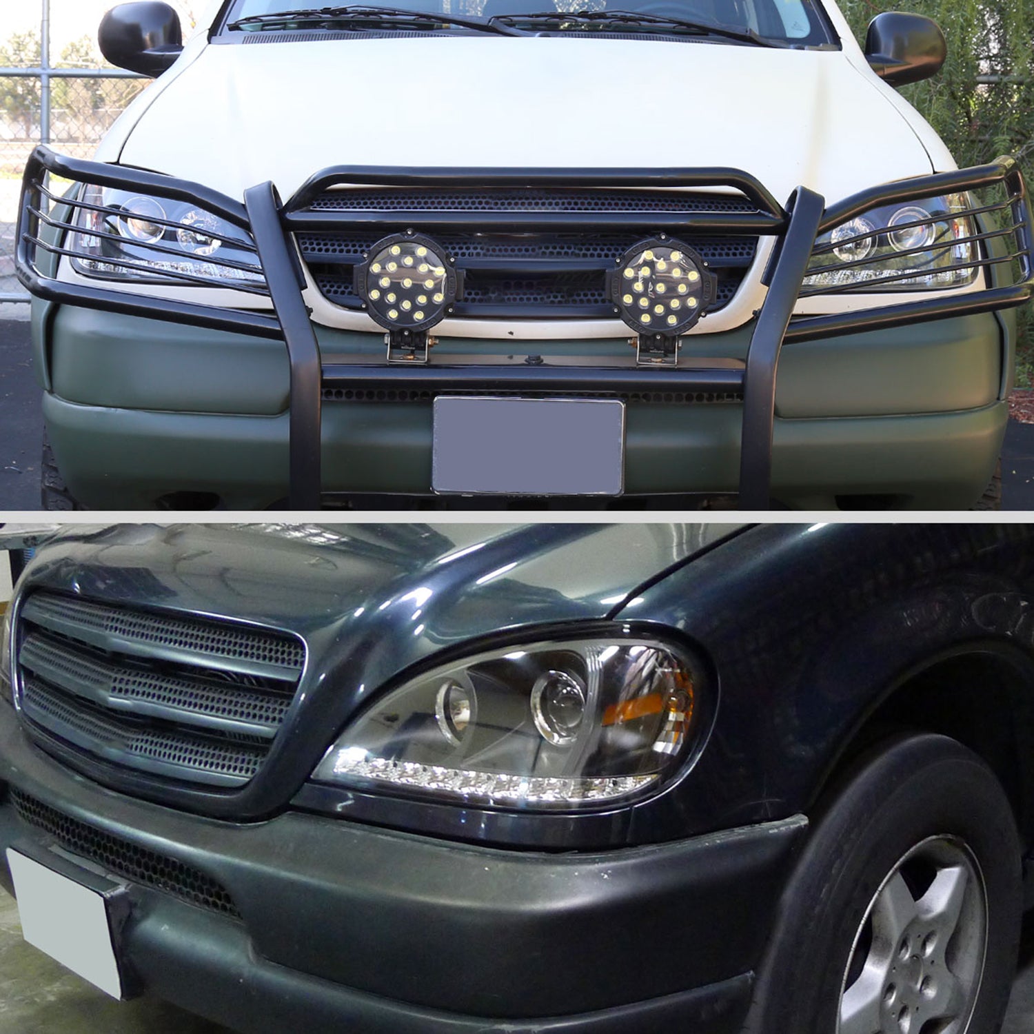 2002-2005 Mercedes Benz W163 ML Class Projector Headlights SMD LED Light Black