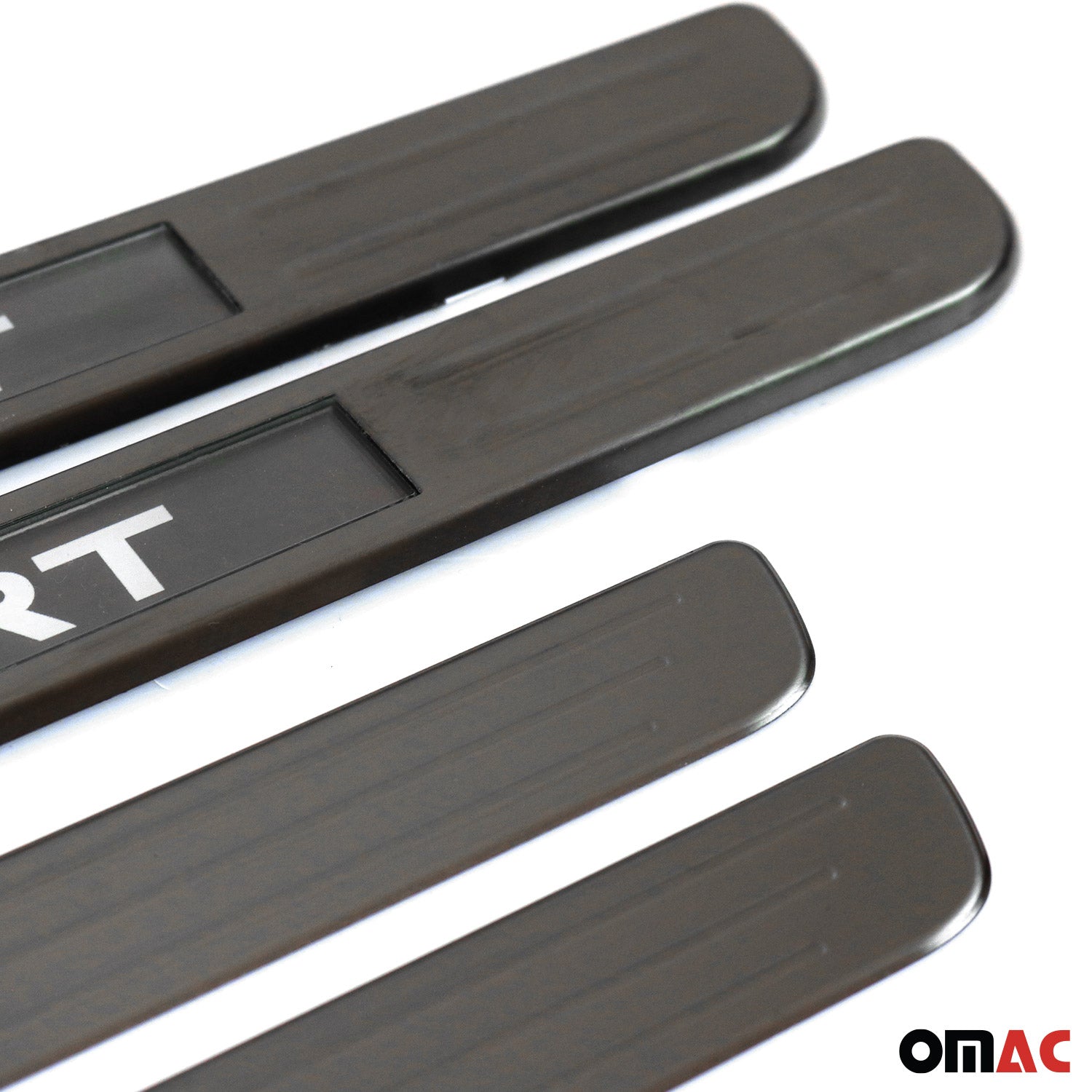 2018-2024 VW Tiguan Door Sill Scuff Plate Illuminated Brushed Stainless Steel Dark
