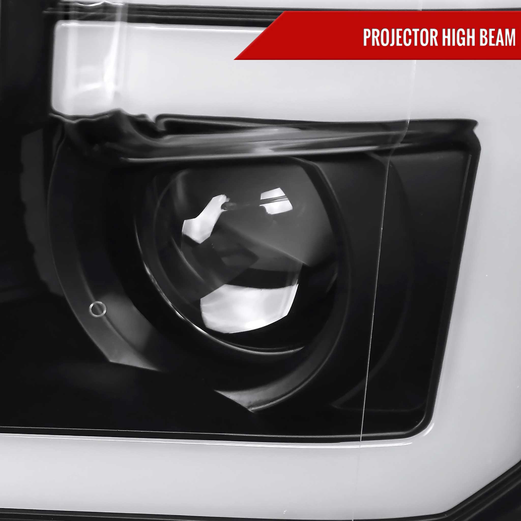 For Ford F-150 2015-2017 LED Bar Headlights Turn Signals Amber LED Pulsing Glow Black Housing Clear Lens