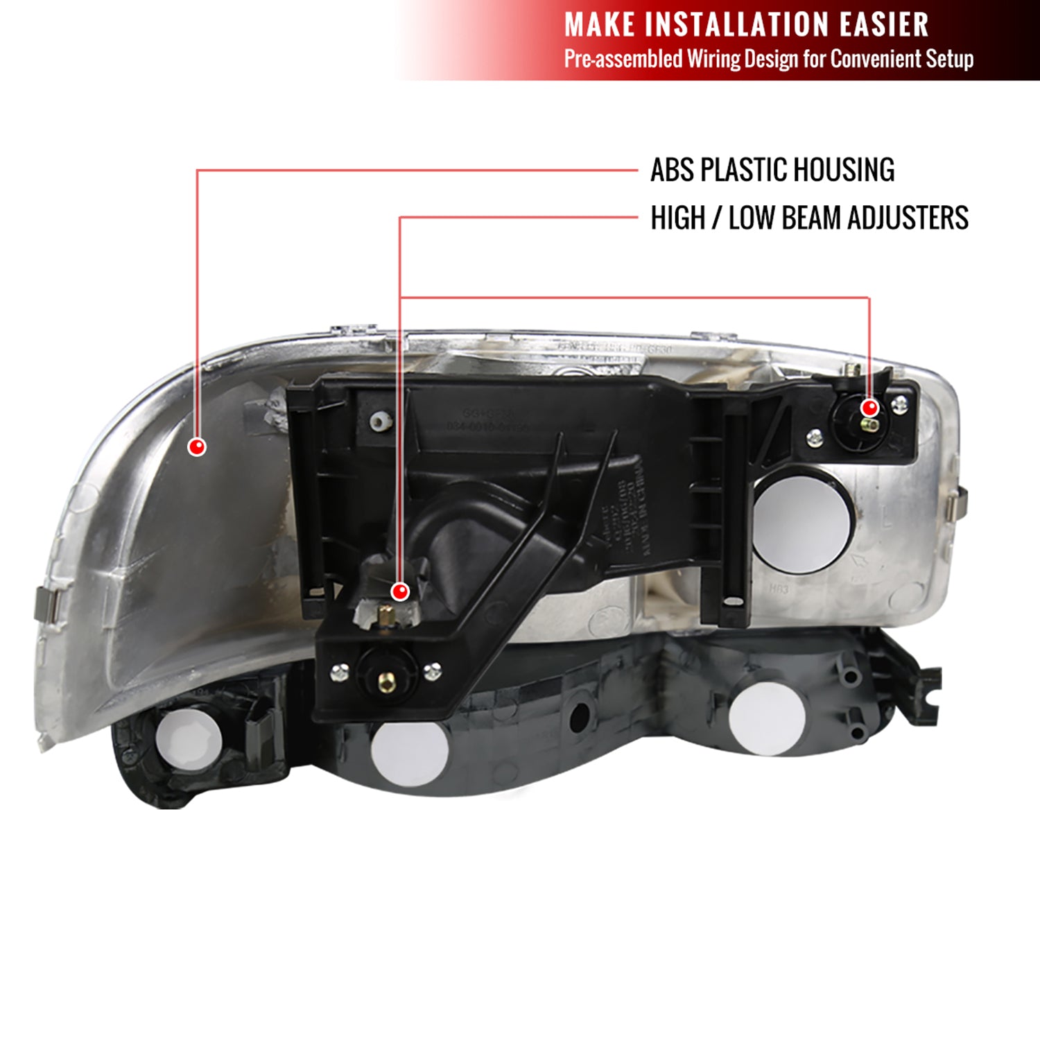1999-2007 GMC Sierra/Yukon/Yukon XL Factory Crystal Headlights Amber & Black