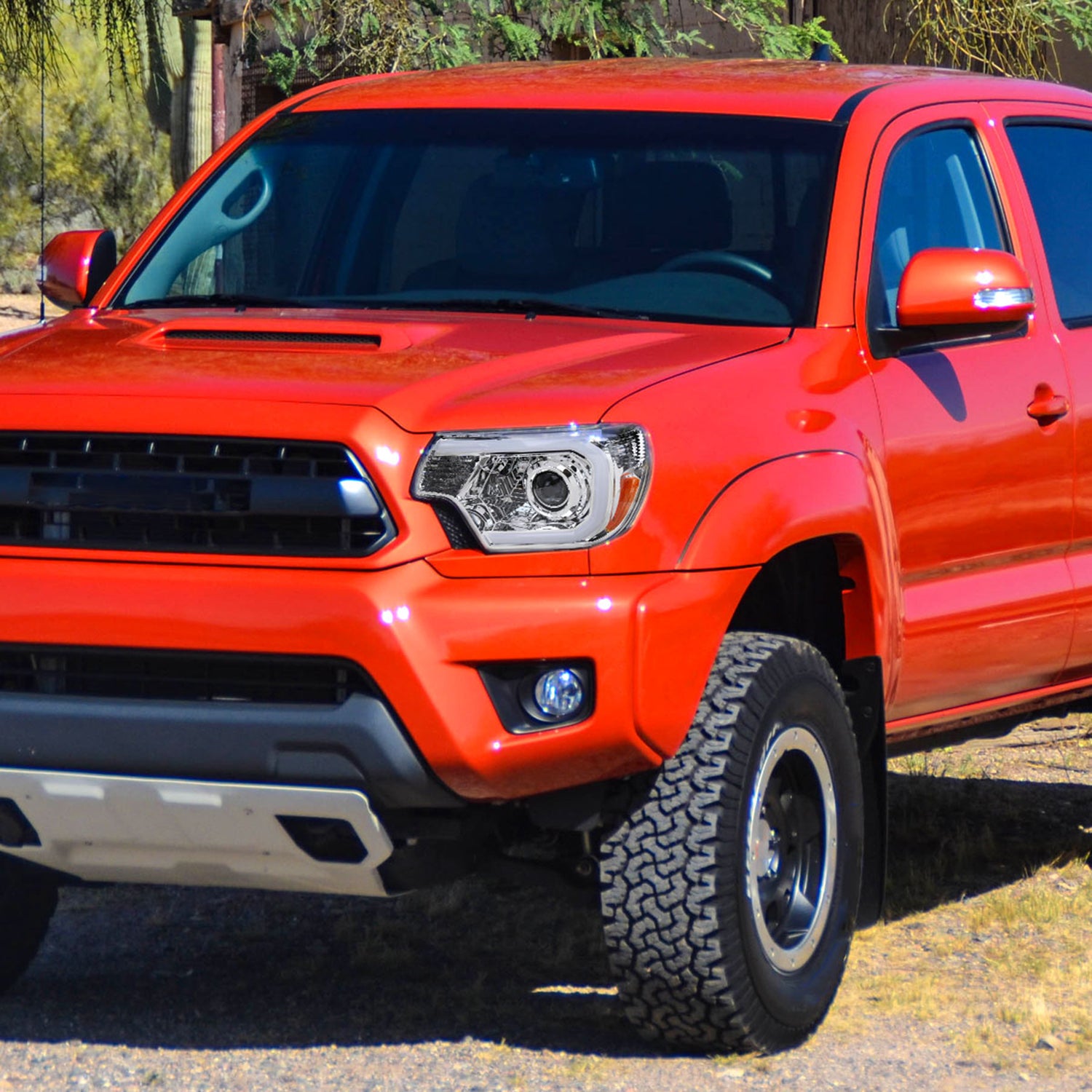 2012-2015 Toyota Tacoma LED CBar Projector Headlights LED Parking Light Chrome