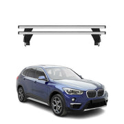 Top Roof Racks Cross Bars fits BMW X1 F48 2019-2022 FL 2Pcs Gray Aluminium