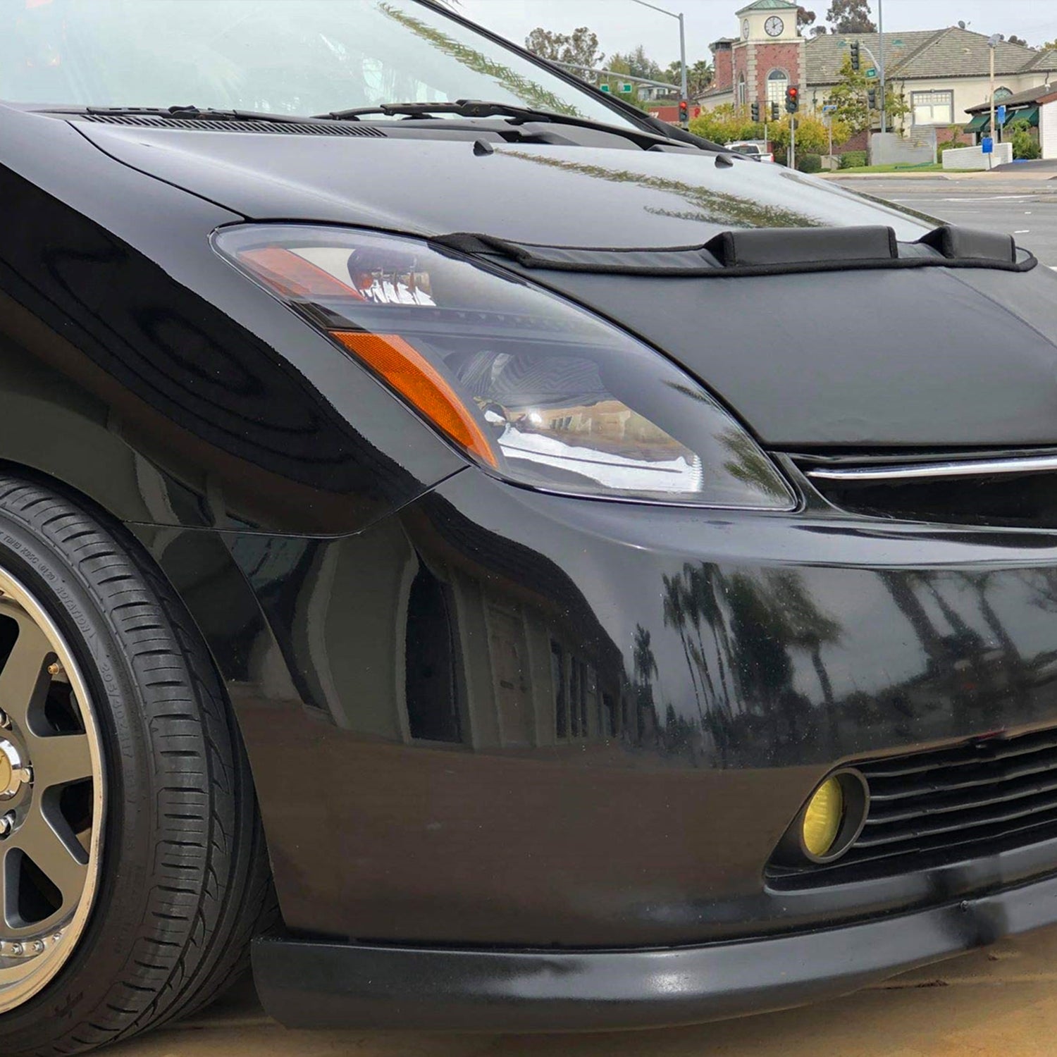2006-2009 Toyota Prius Factory Headlights w/Amber Reflector Matt Black/Clear