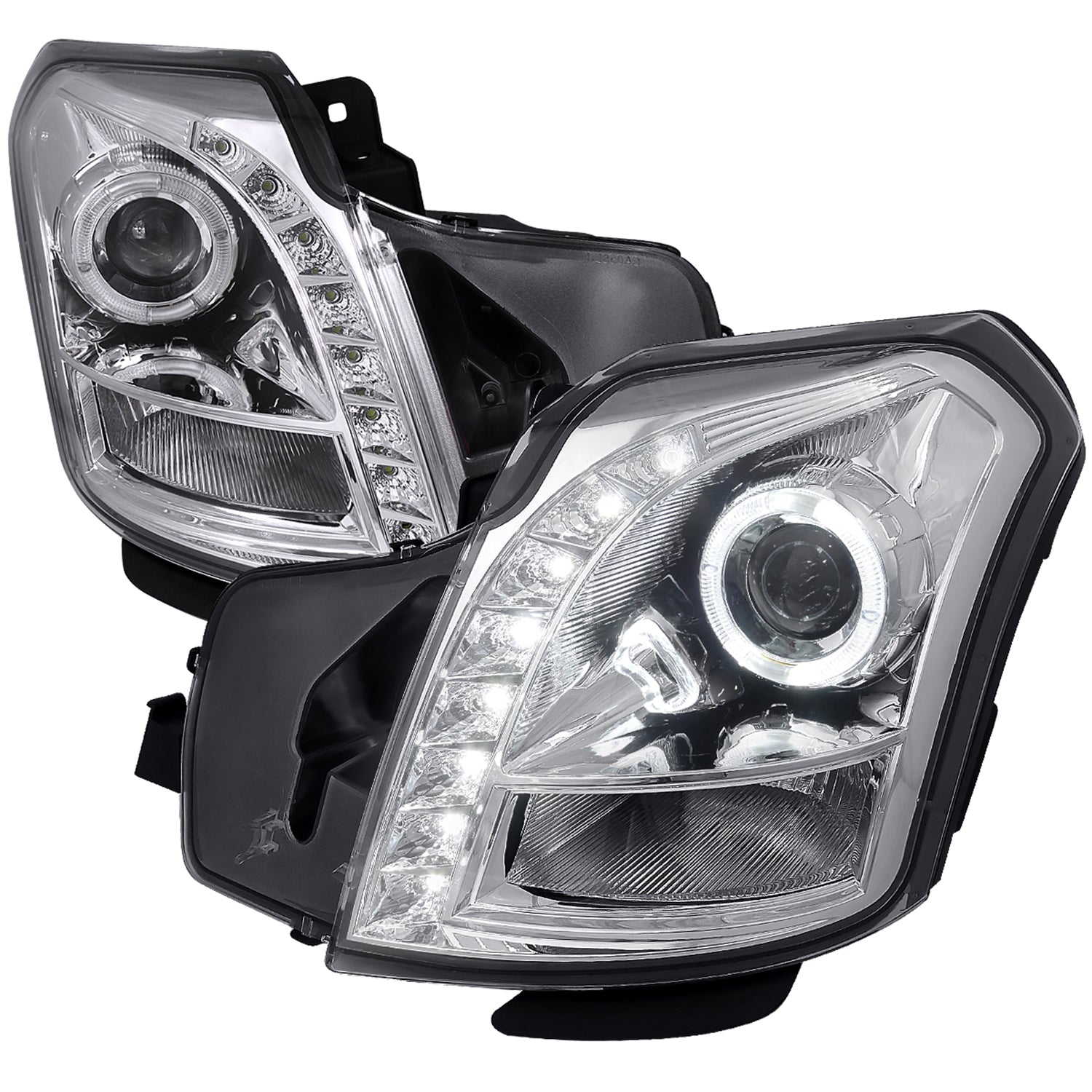 2003-2007 Cadillac CTS Halo Projector Headlights SMD LED Light Strip Chrome