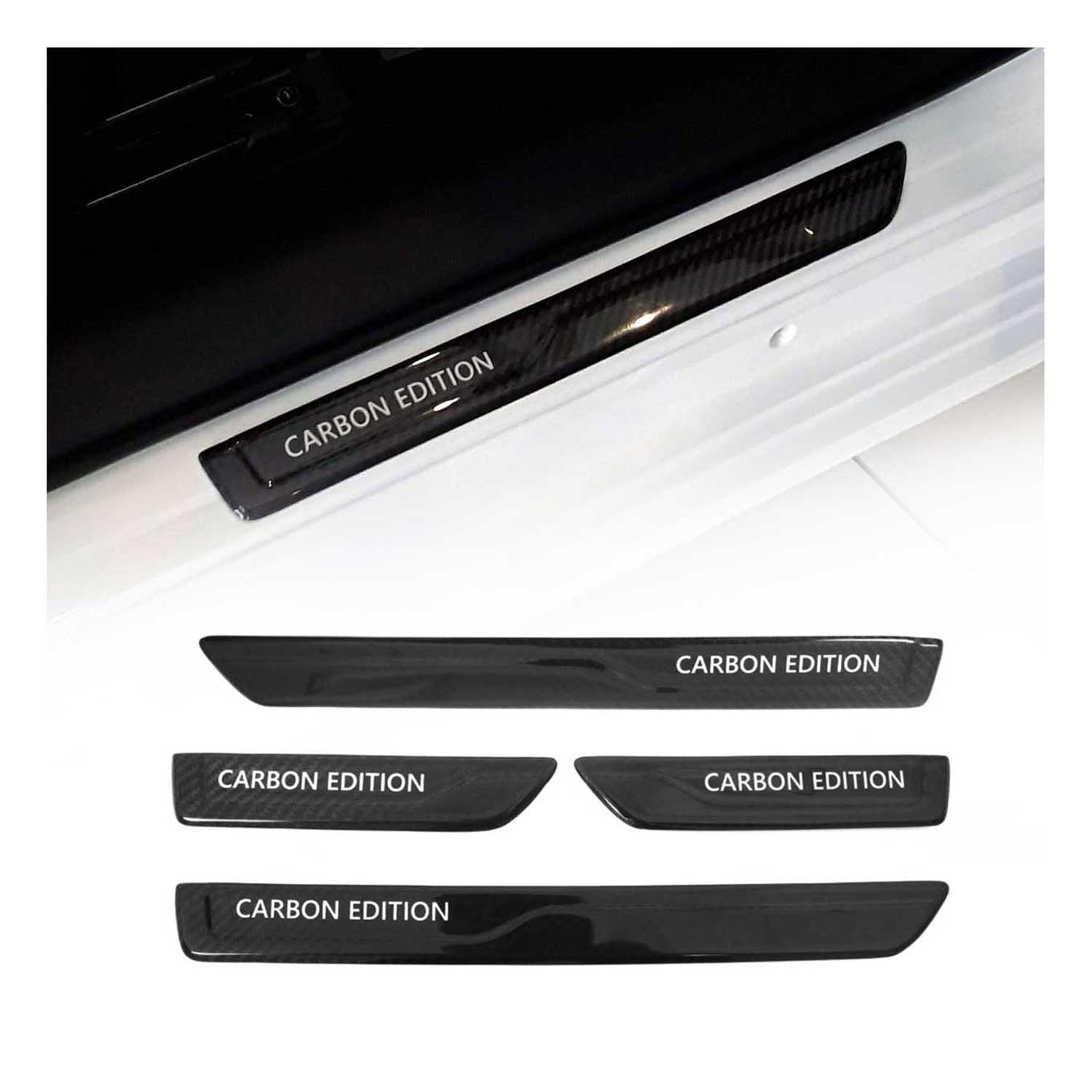 2012-2017 Kia Rio Door Sill Scuff Plate Scratch Protector Carbon Fiber Edition 4 Pcs